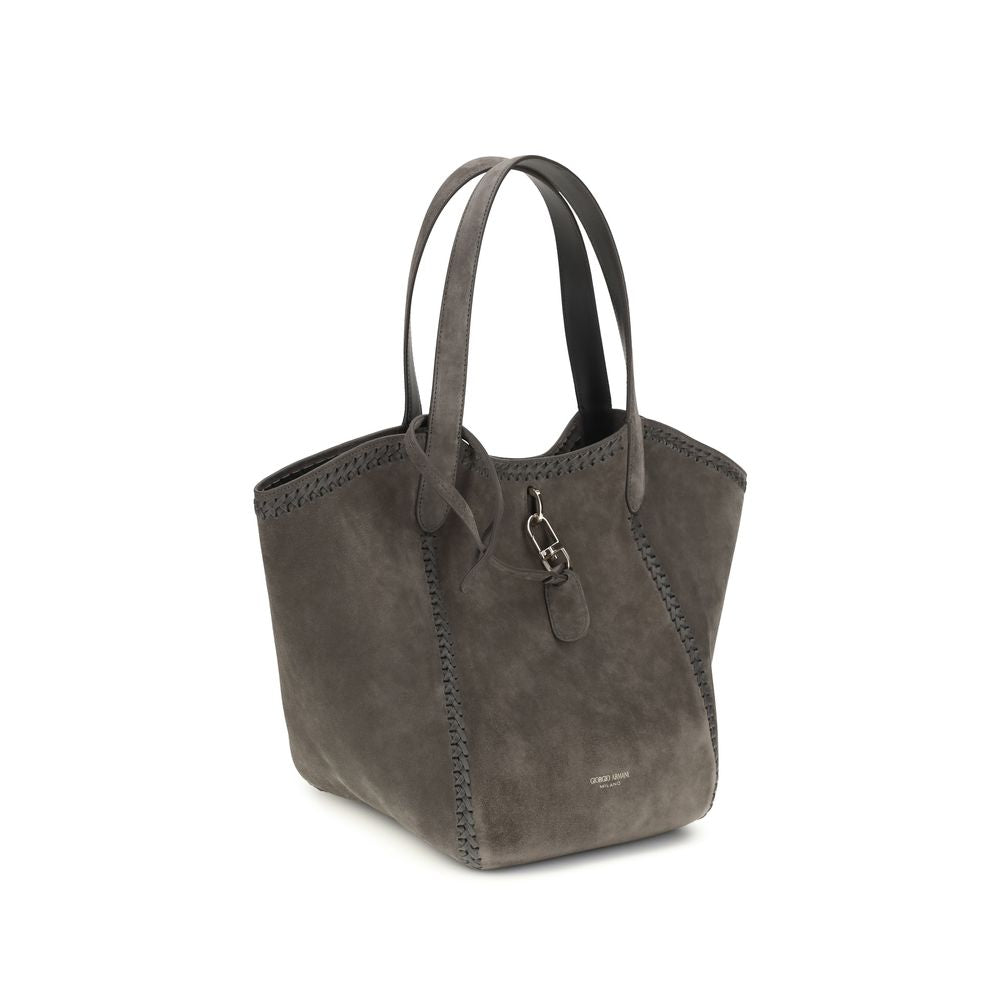 Giorgio Armani Gray Calf Leather Bos Taurus Shoulder Bag