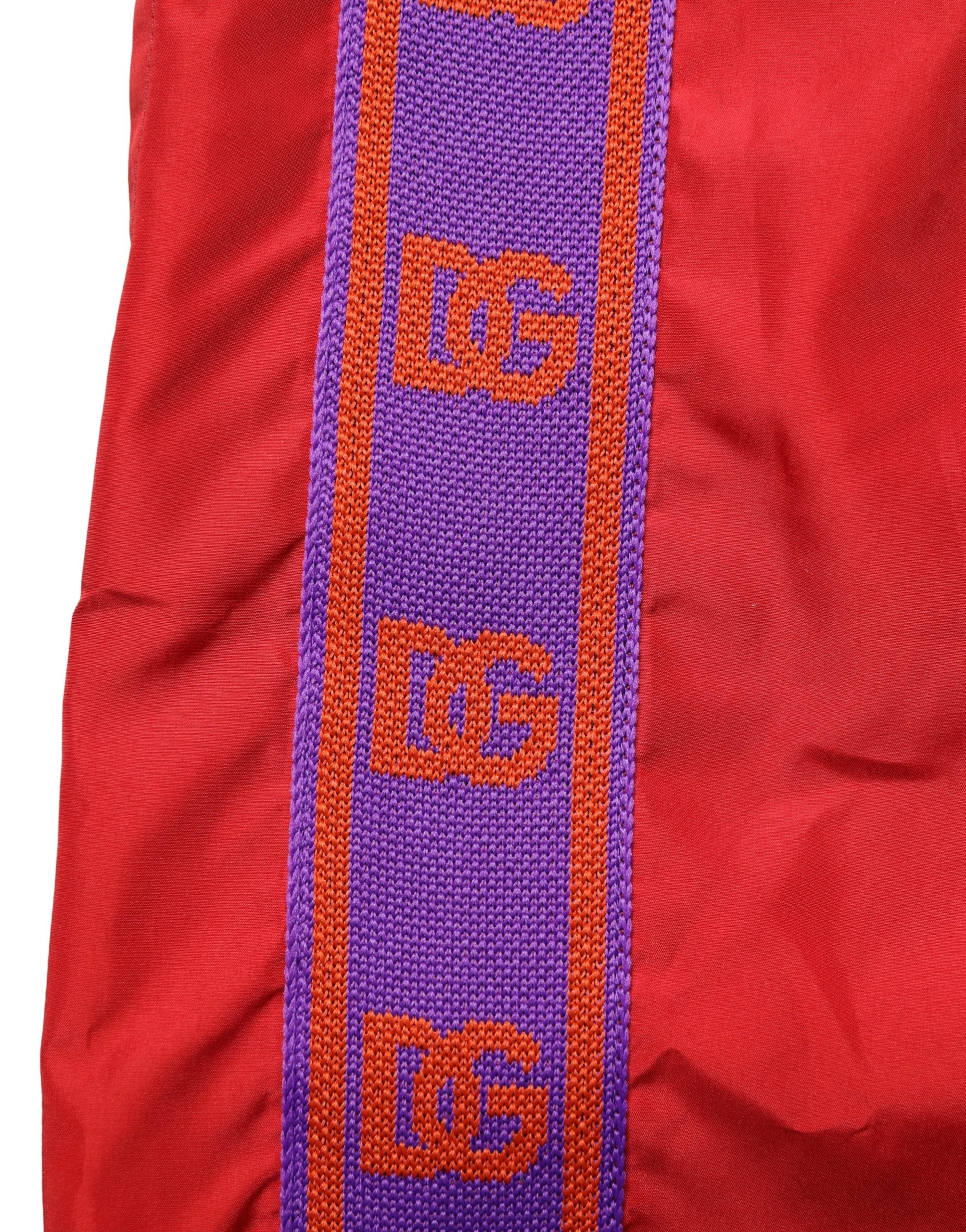 Dolce & Gabbana Red Polyester Men Drawstring Shorts Swimwear