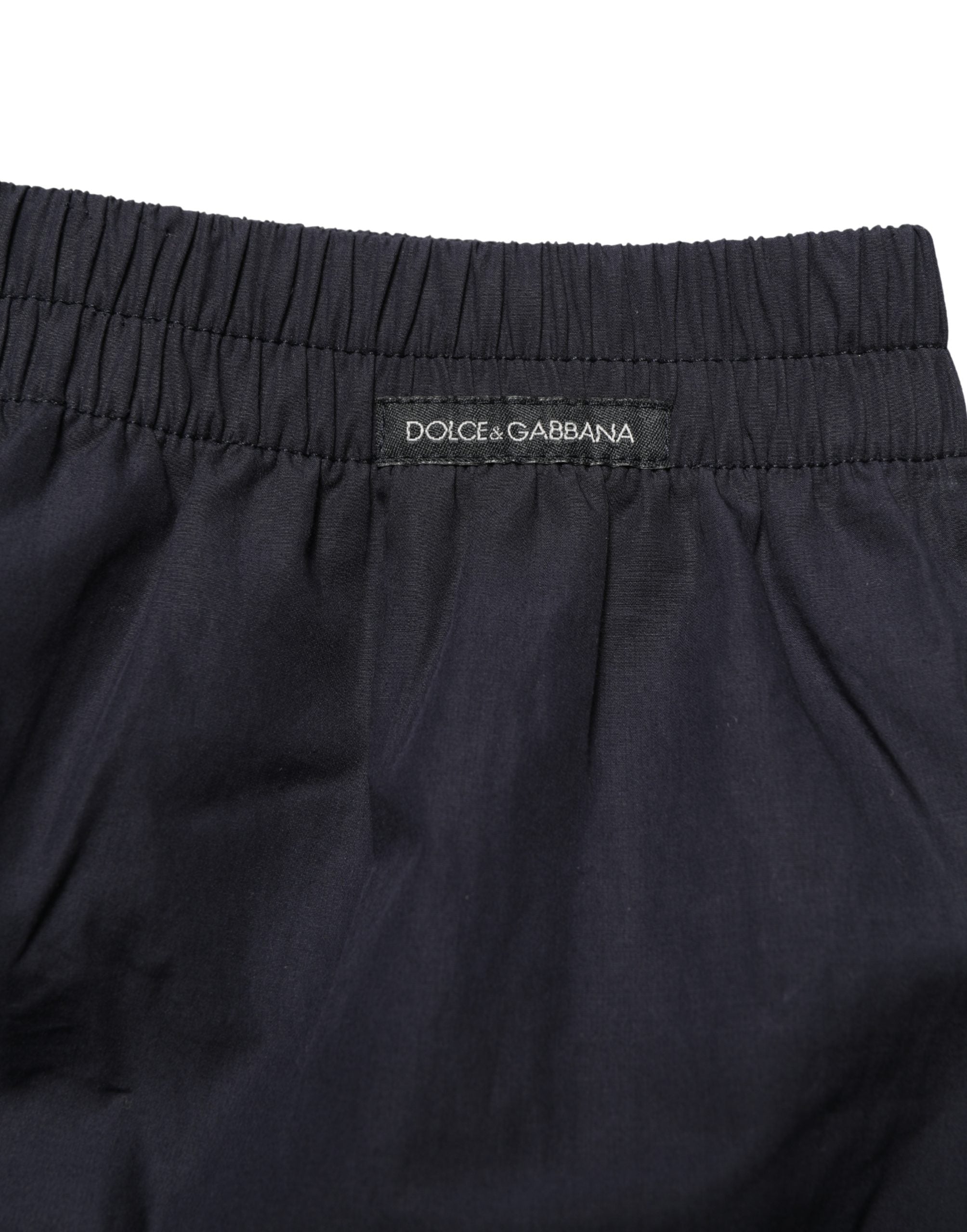 Dolce & Gabbana Black Cotton Elastic Waist Swim Shorts Swimwear