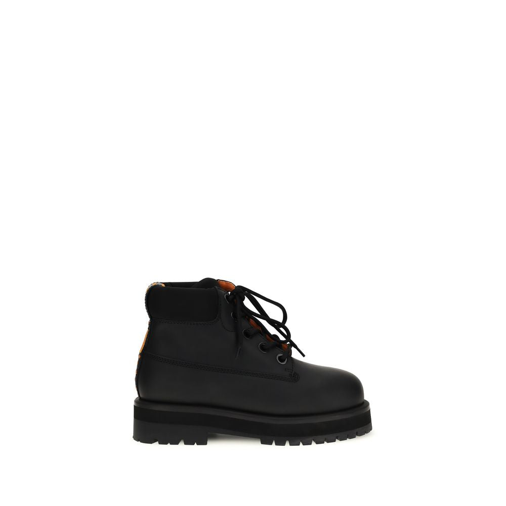 PDF Channel Black Calf Leather Bos Taurus Lace-Up Boots