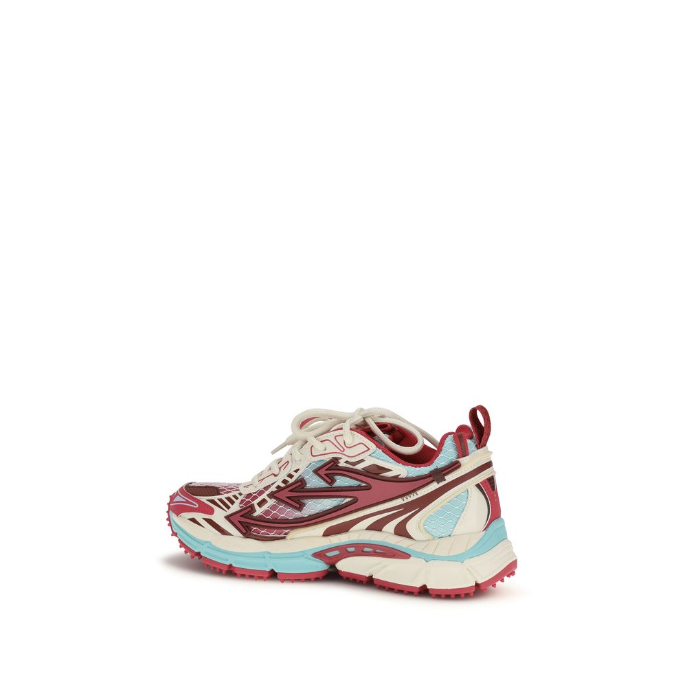 Off-White Multicolor Polyester Athletic Sneakers