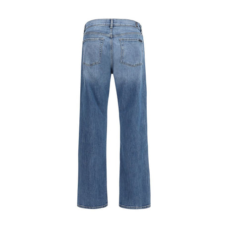 7FOR Blue Cotton Straight-Leg Jeans