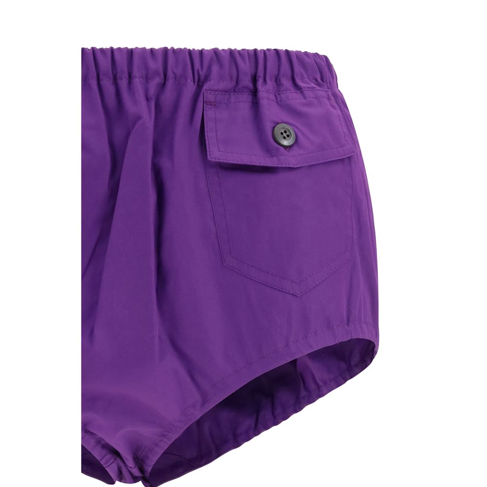 Prada Purple Cotton Bermuda Shorts
