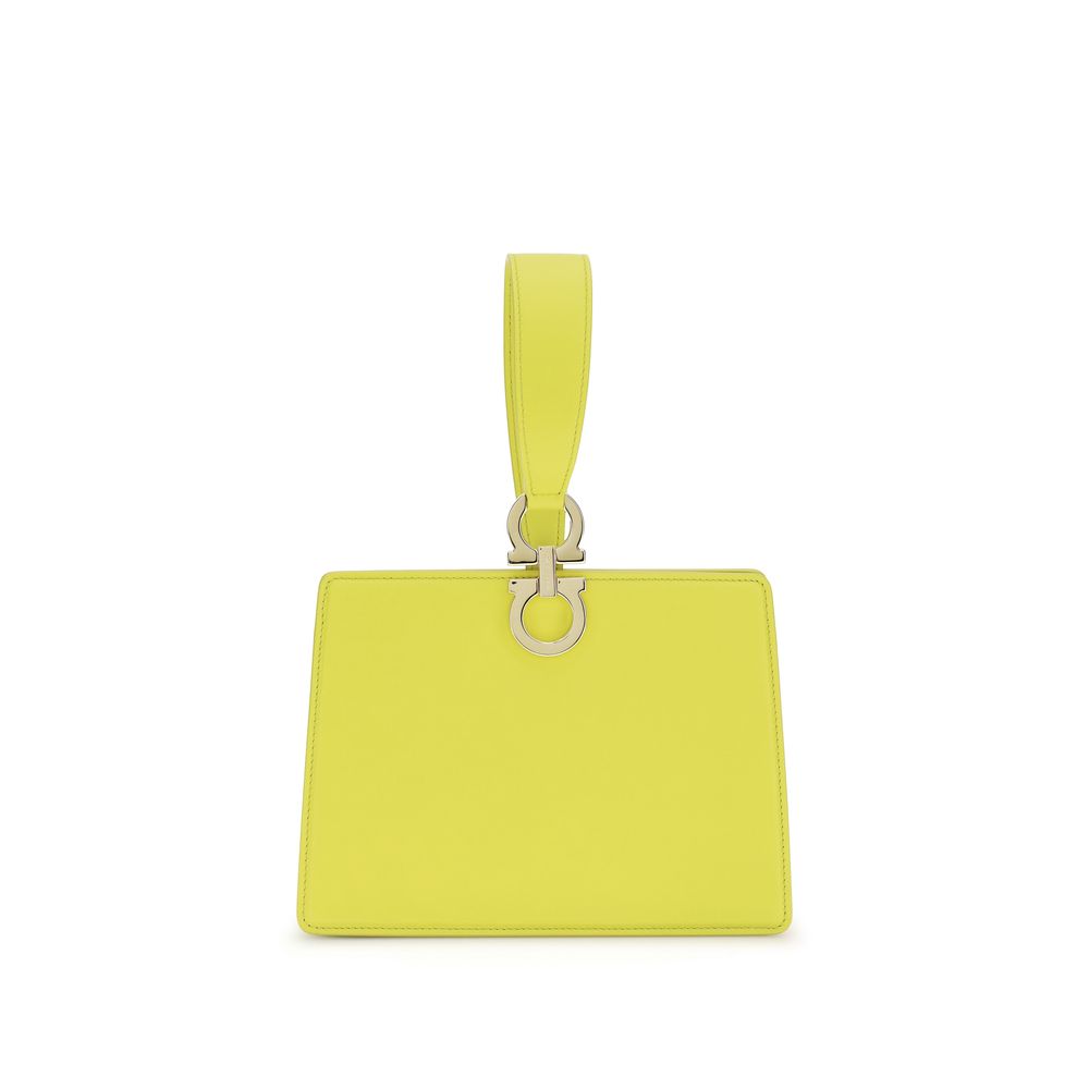 Ferragamo Bicolor Calf Leather Bos Taurus Clutch Bag