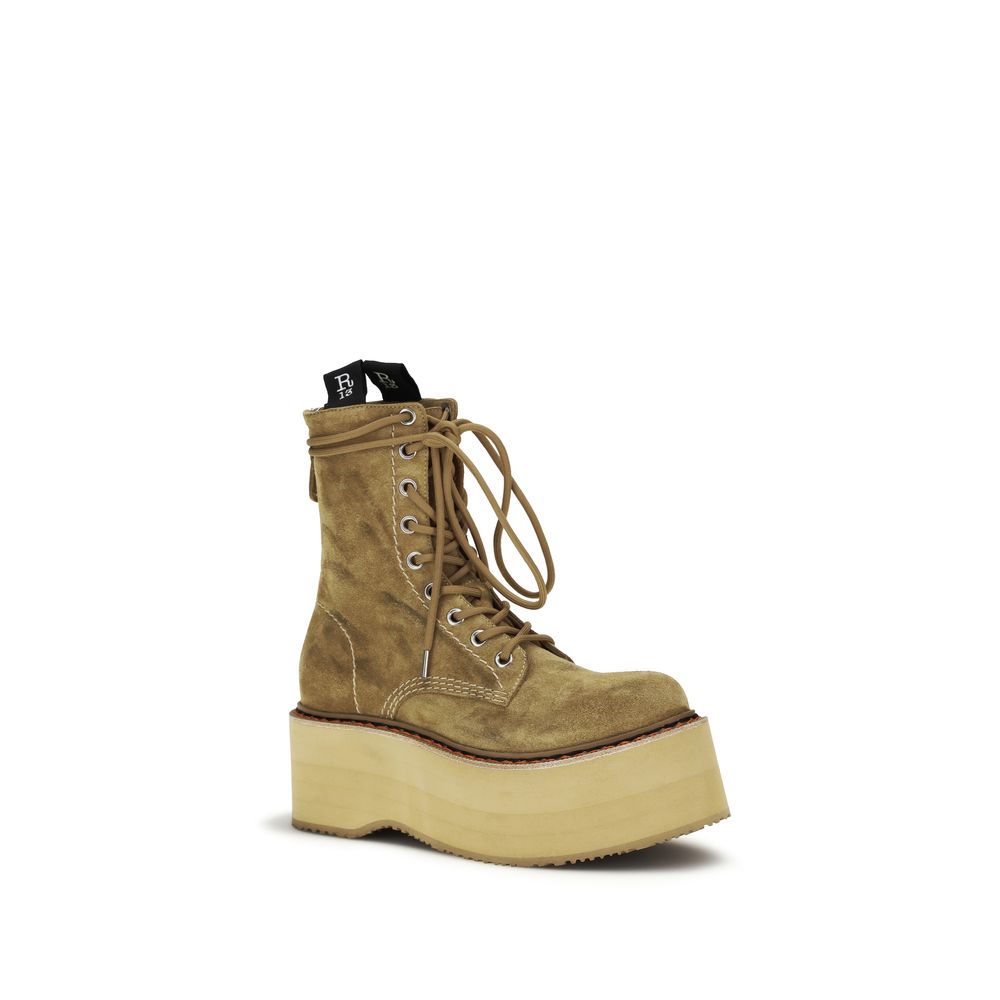 R13 Bicolor Calf Leather Bos Taurus Lace-Up Boots