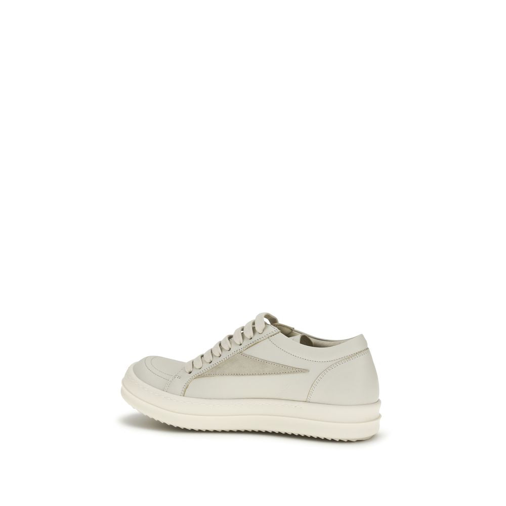Rick Owens Beige Calf Leather Bos Taurus Low Top Sneakers