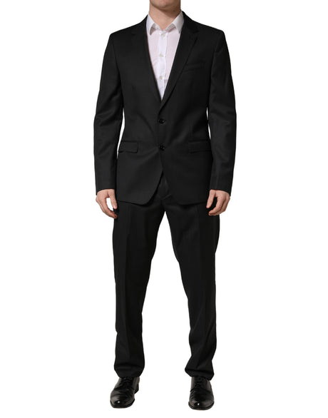 Dolce & Gabbana Black Wool 2 Buttons Formal 2 Piece Suit