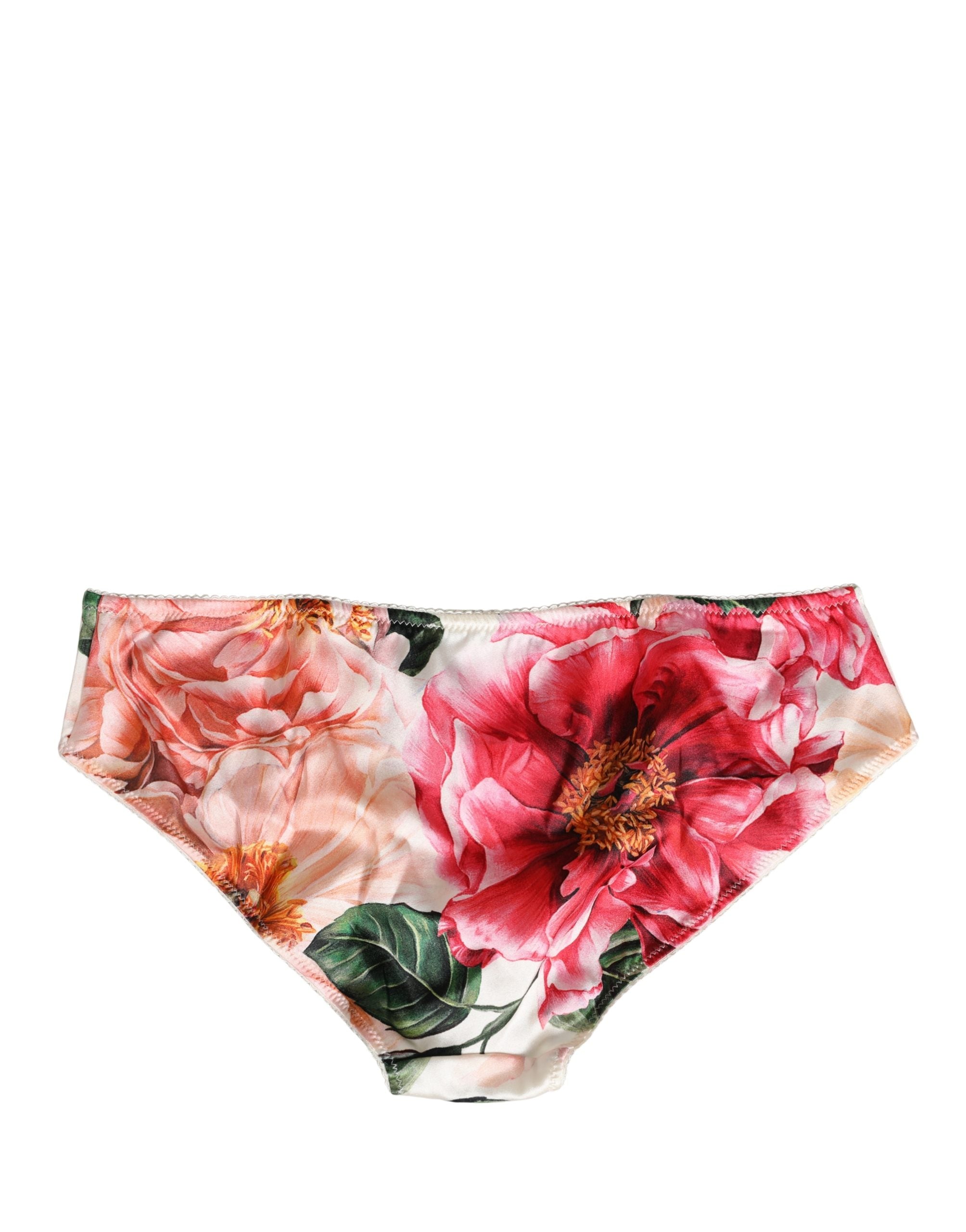 Dolce & Gabbana Multicolor Floral Silk Brief Panty Underwear