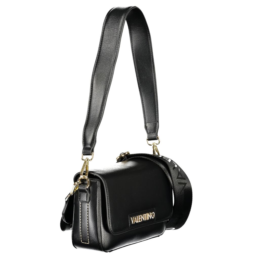 Mario Valentino Nero Poliuretano Women Bag with Adjustable Shoulder Strap