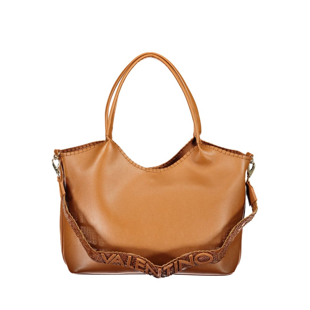 Mario Valentino Brown Polyurethane Women's Bag with Shoulder Strap