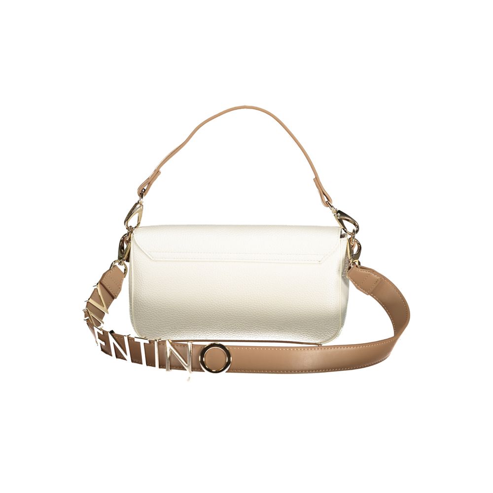 Mario Valentino White Polyurethane Woman Bag with Removable Strap and Internal Pocket