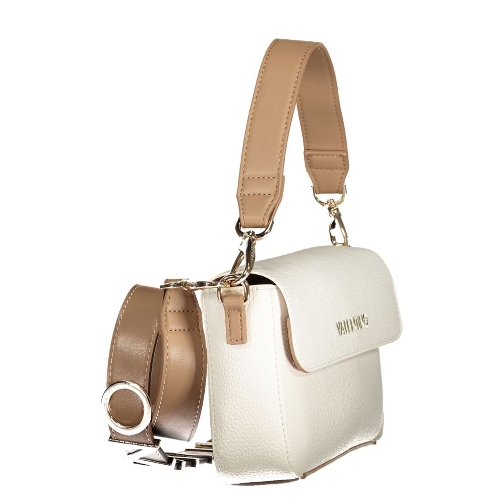 Mario Valentino White Polyurethane Woman Bag with Removable Strap and Internal Pocket