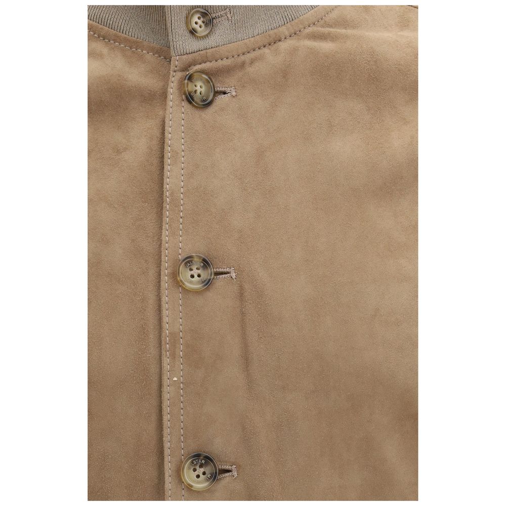 Valstar Beige Calf Leather Bos Taurus Bomber