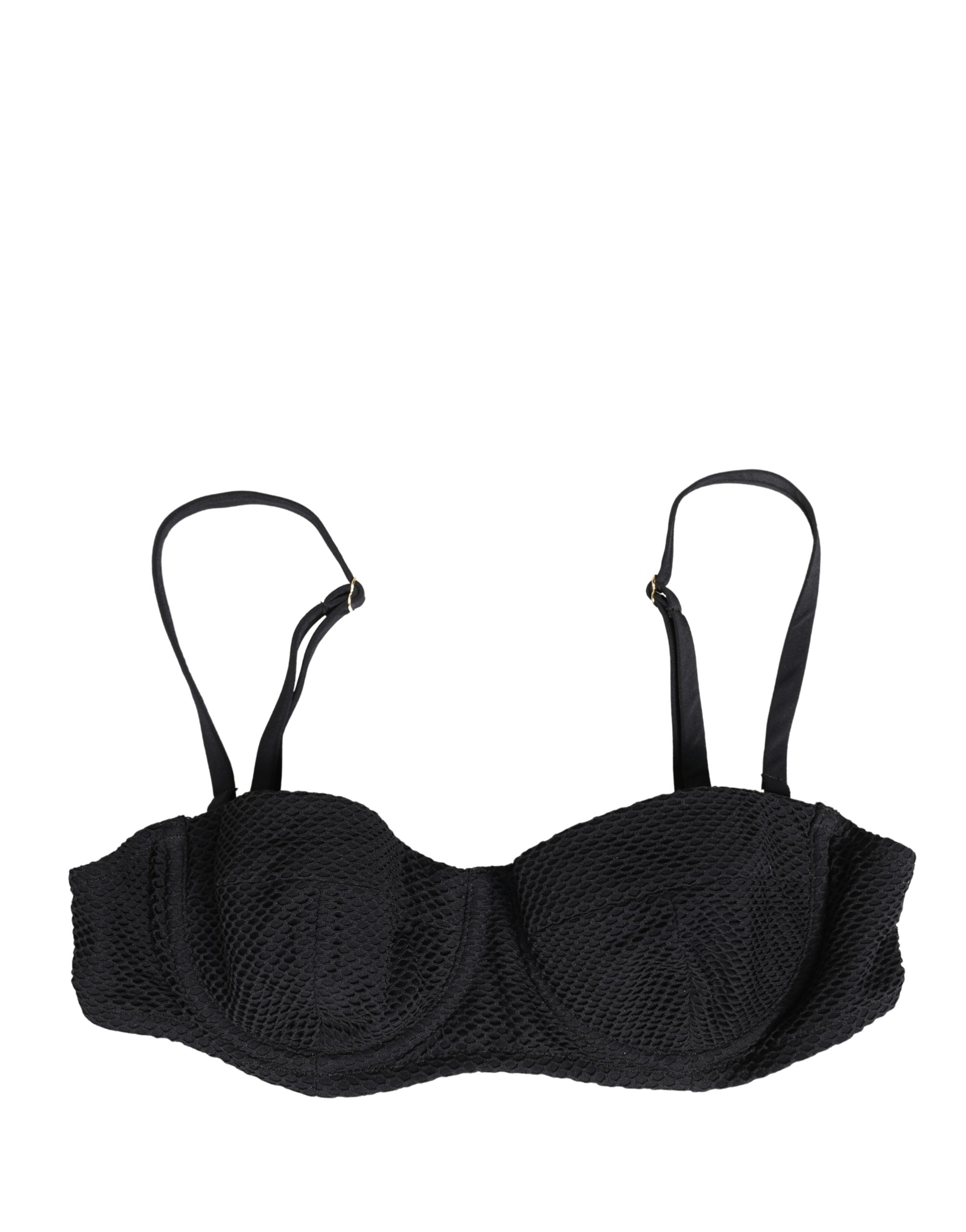 Dolce & Gabbana Black Nylon Padded Balconnet Brassiere Underwear