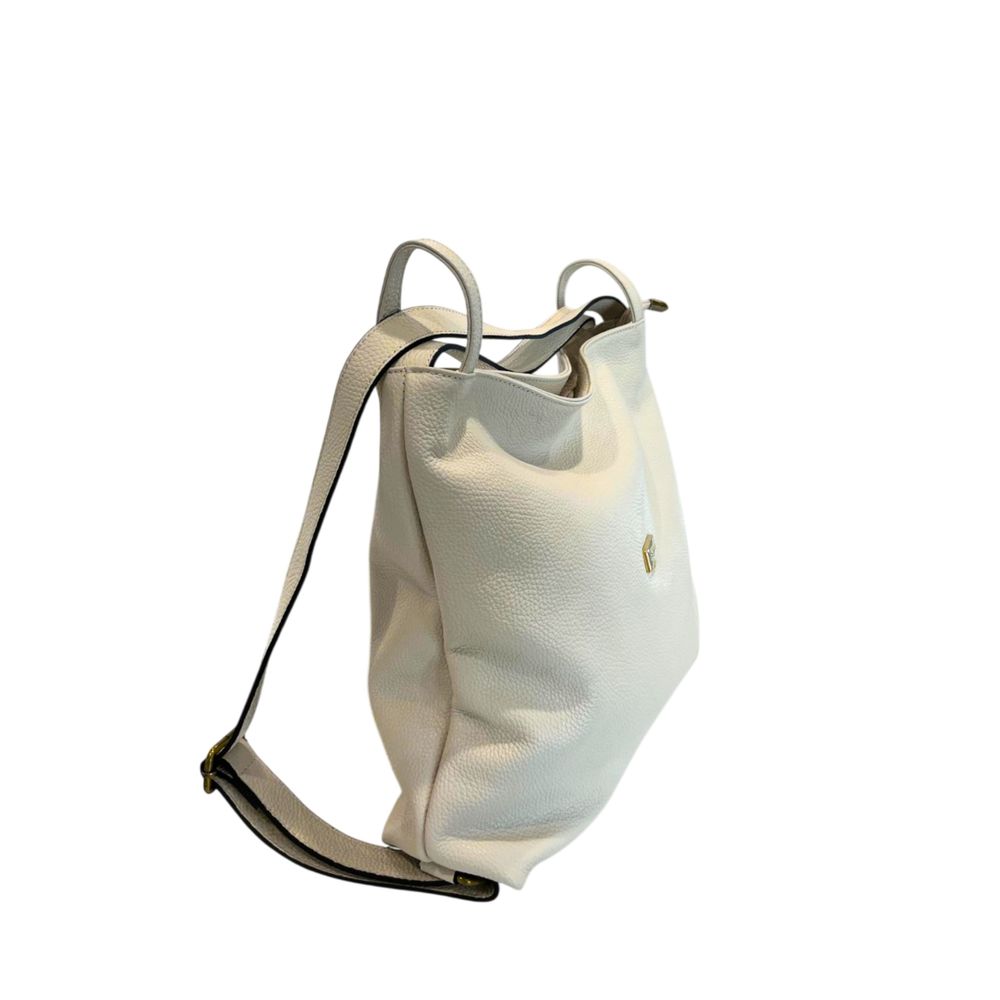 Baldinini Trend Beige Cowhide Leather Women Backpack