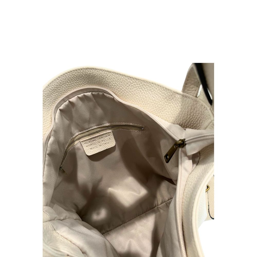 Baldinini Trend Beige Cowhide Leather Women Backpack