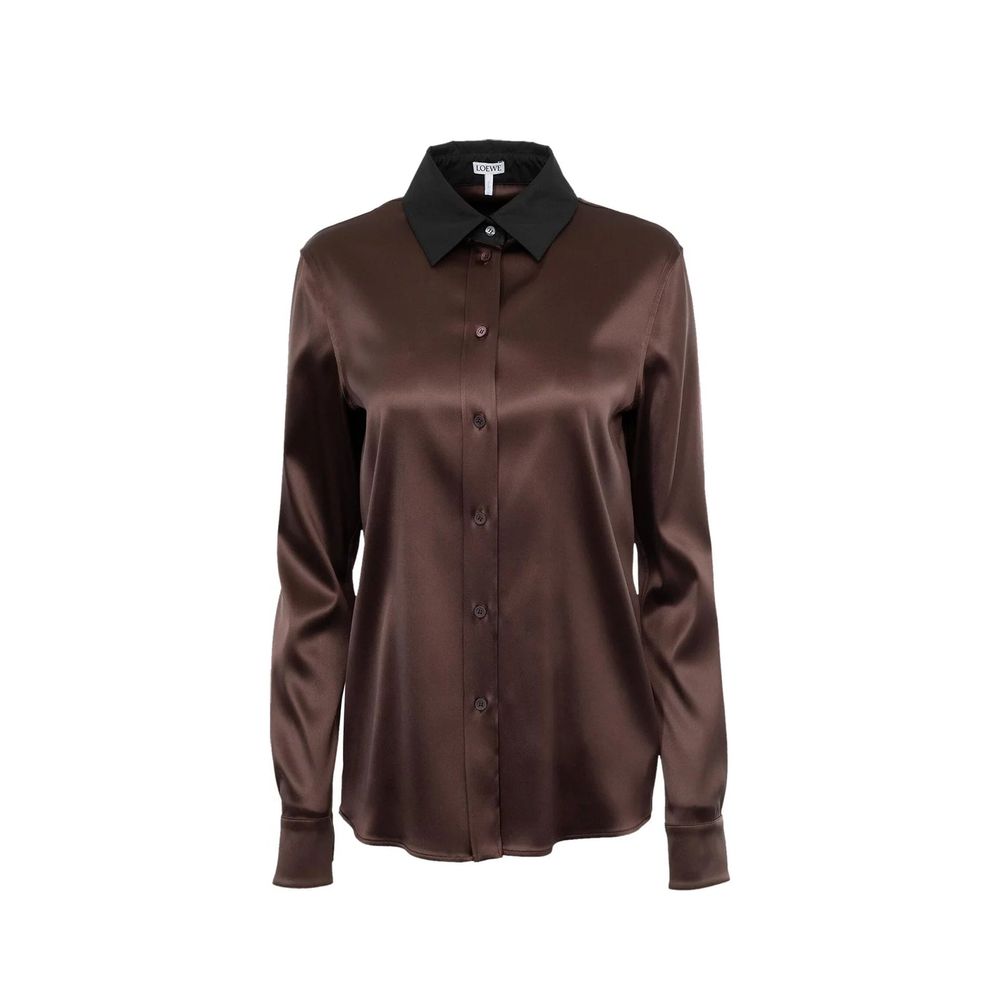 Loewe Brown Silk Dress Shirt