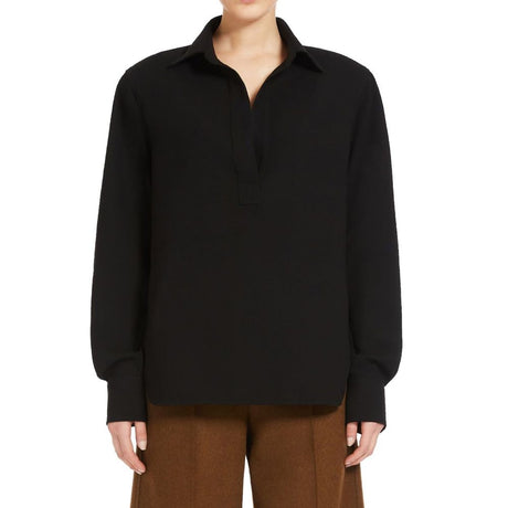 Max Mara Black Cotton Dress Shirt