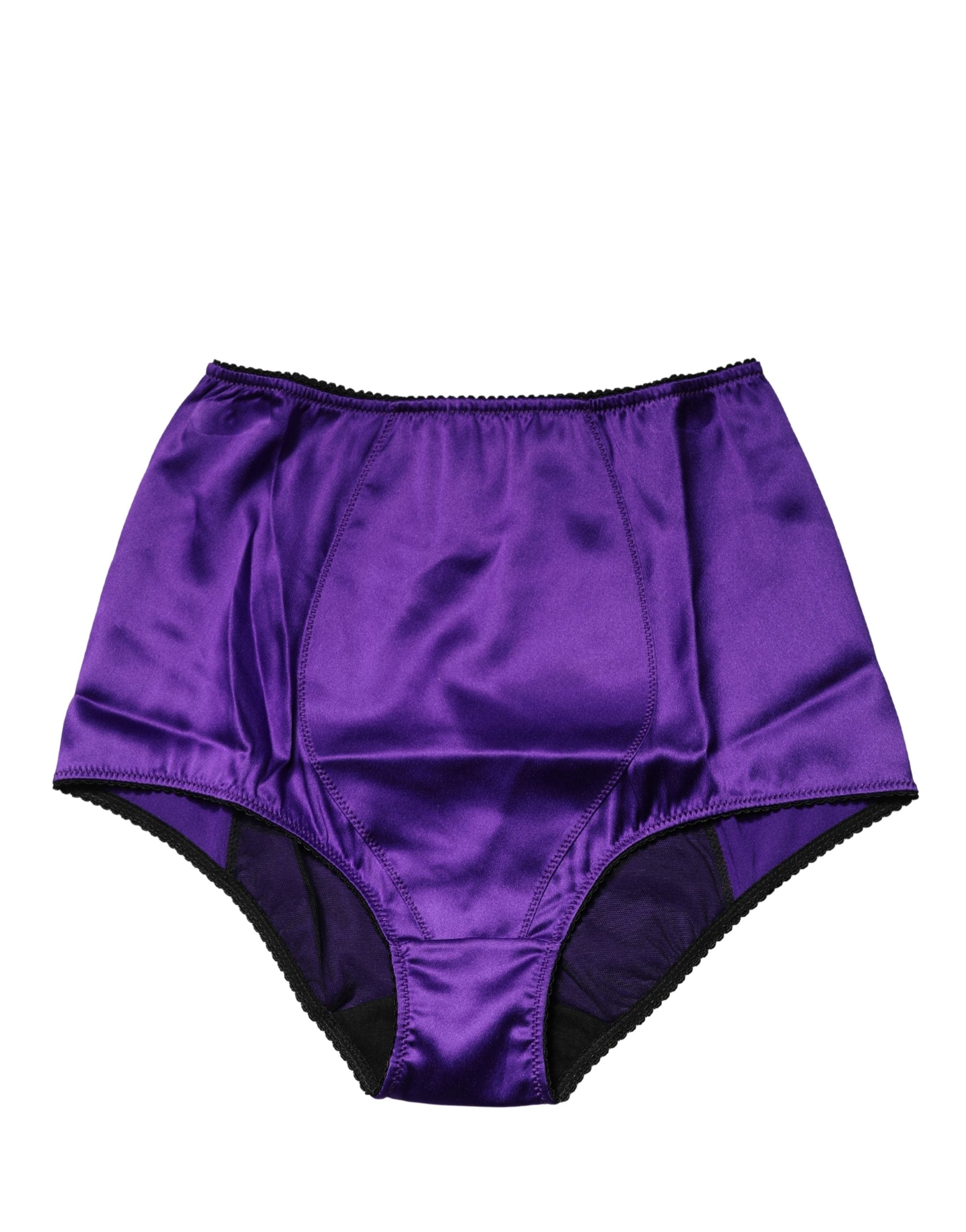 Dolce & Gabbana Purple Silk Blend High Waist Girdle Panty Underwear
