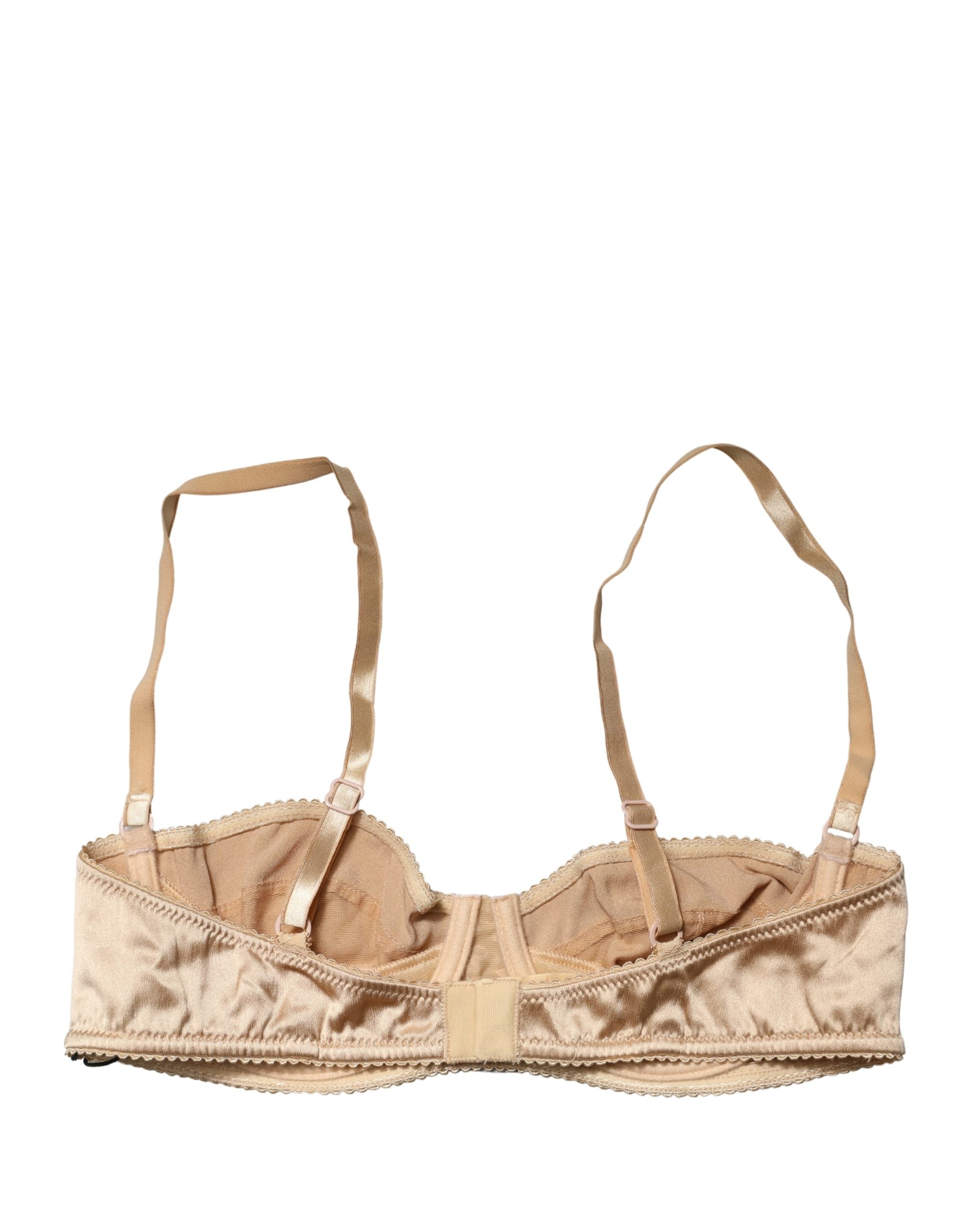 Dolce & Gabbana Beige Semi-Pad Underwire Balconette Bra Underwear