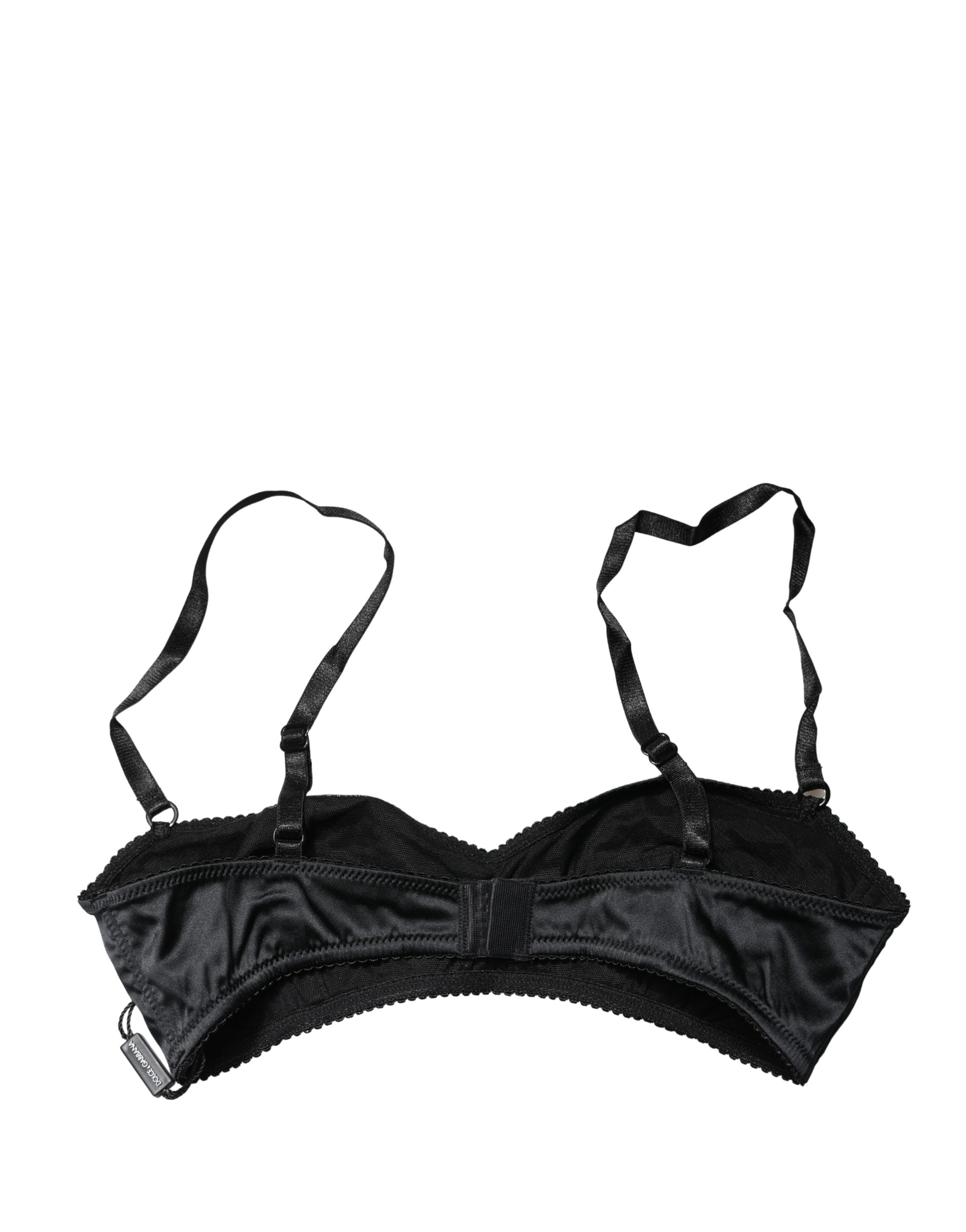 Dolce & Gabbana Black Semi-Pad Underwire Balconette Bra Underwear