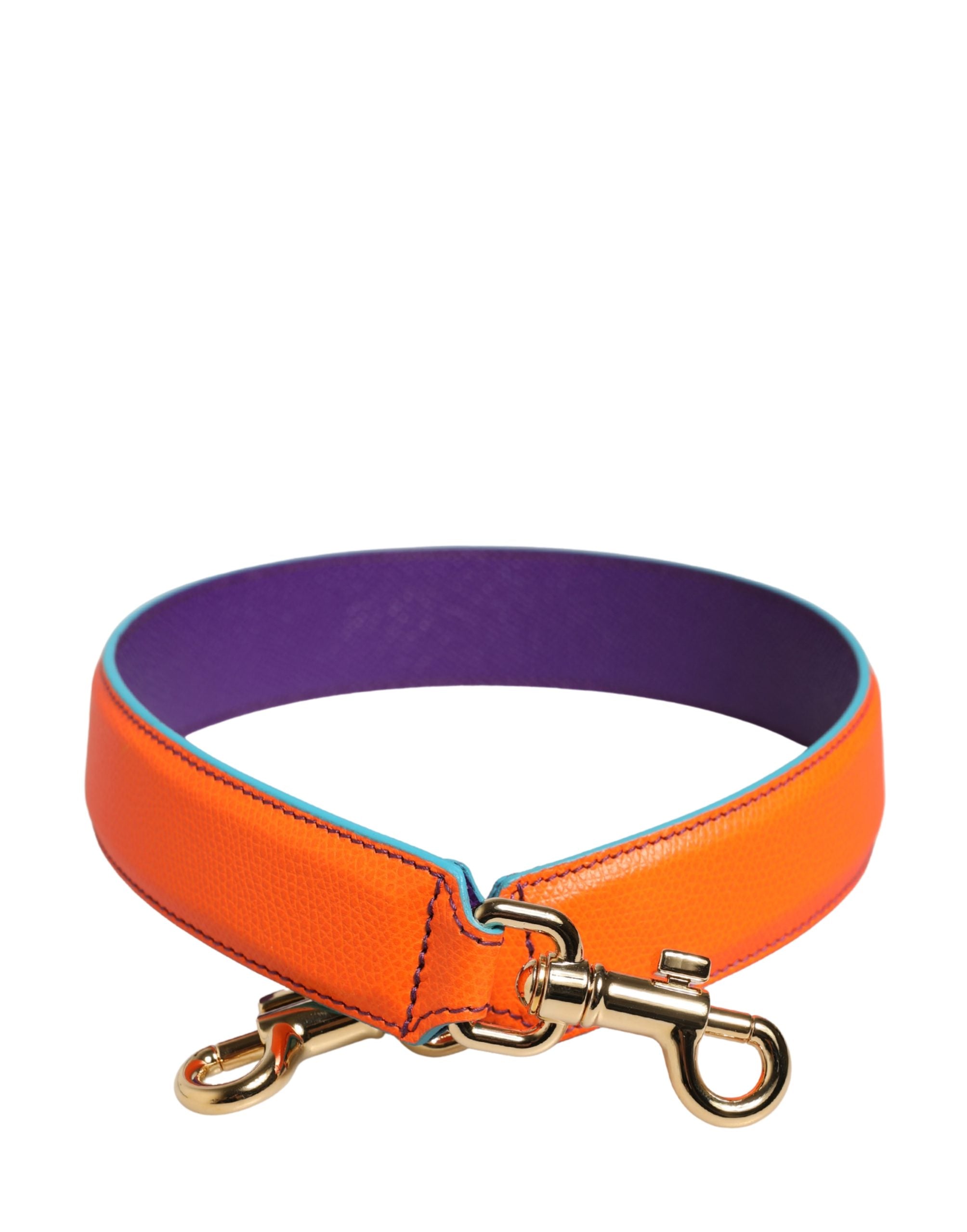 Dolce & Gabbana Orange Purple Calf Leather Bag Accessory  Shoulder Strap