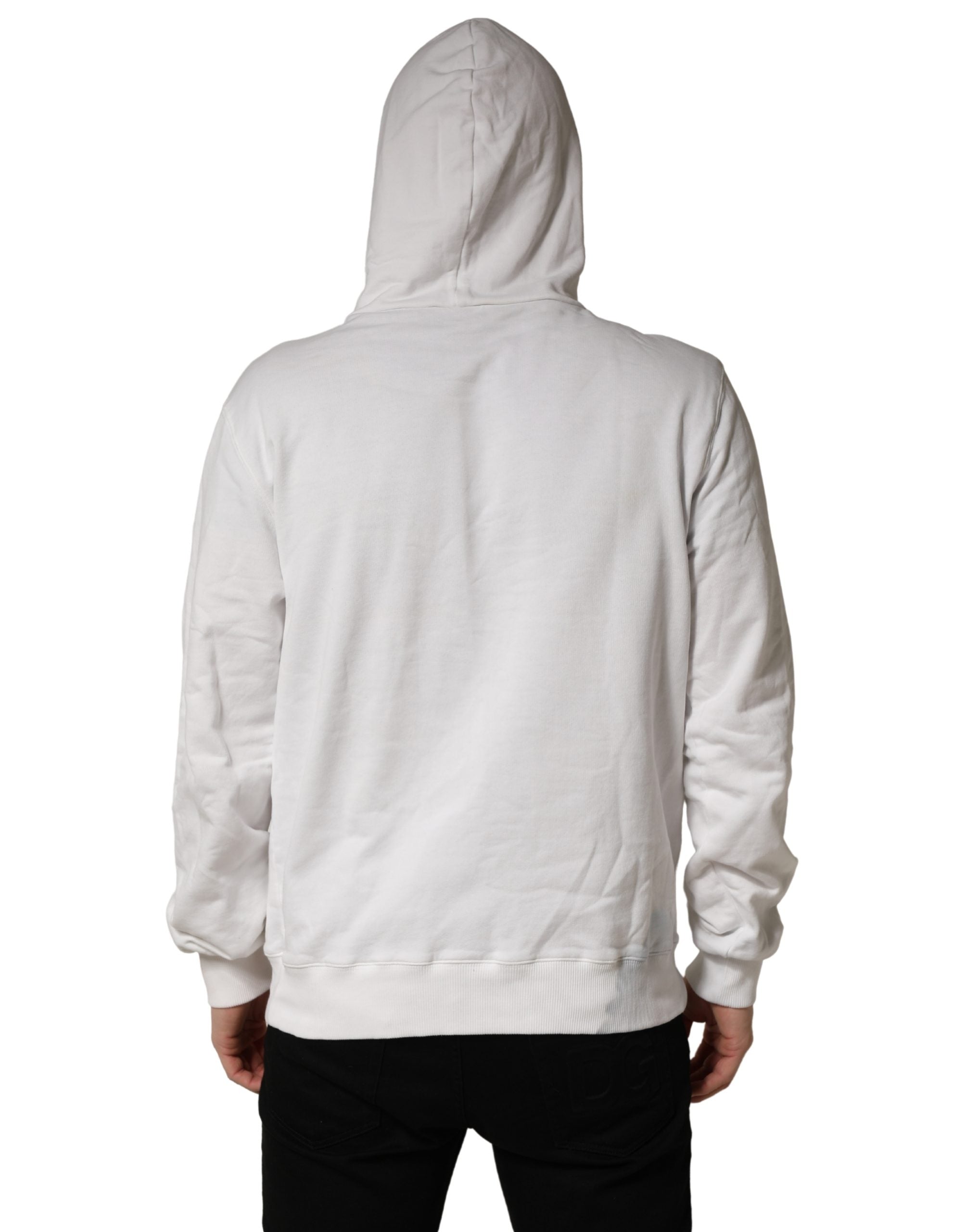 Dolce & Gabbana White Camouflage Hooded Sweatshirt Sweater