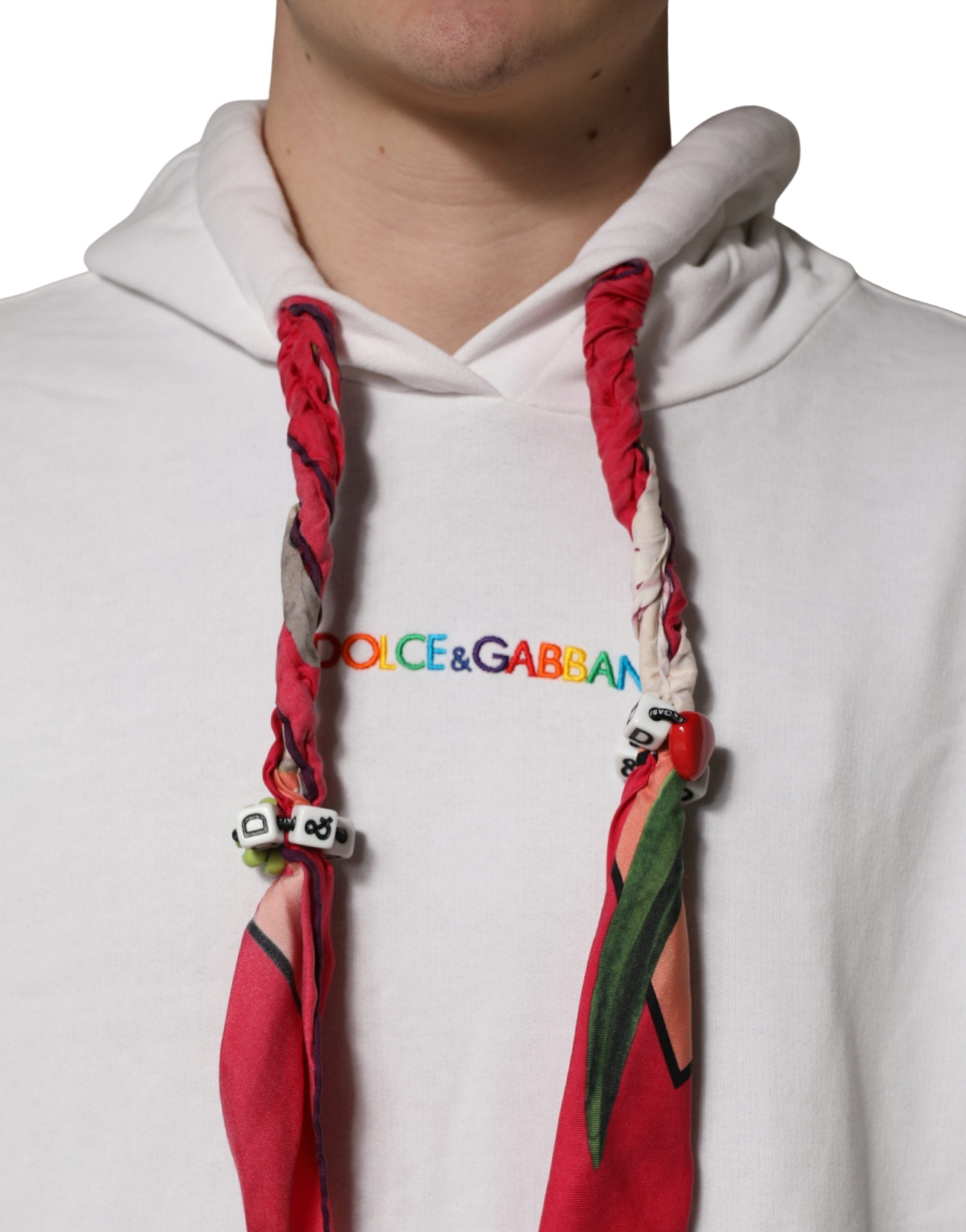 Dolce & Gabbana White Camouflage Hooded Sweatshirt Sweater