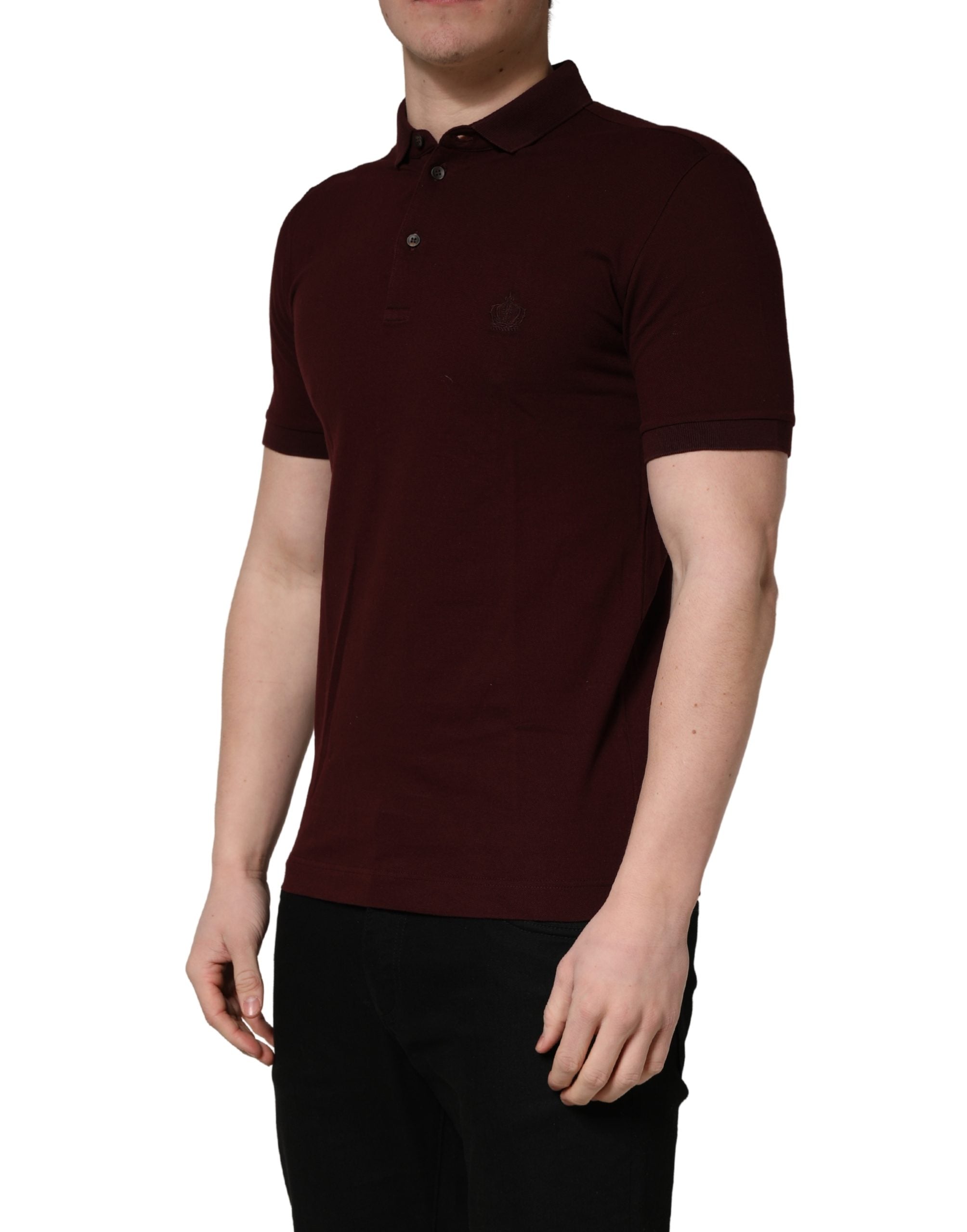 Dolce & Gabbana Maroon Collared Short Sleeves Polo T-shirt
