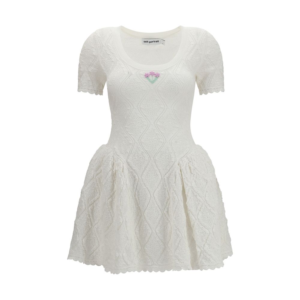 Self-Portrait White Polyester Casual Dress