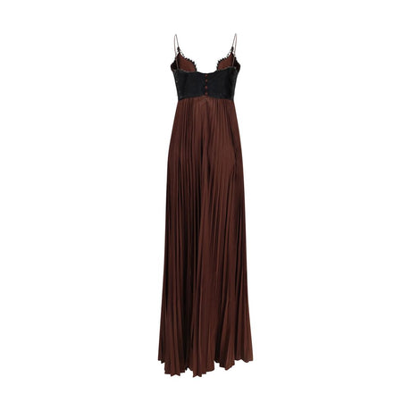 Self-Portrait Brown Polyester Casual Dress