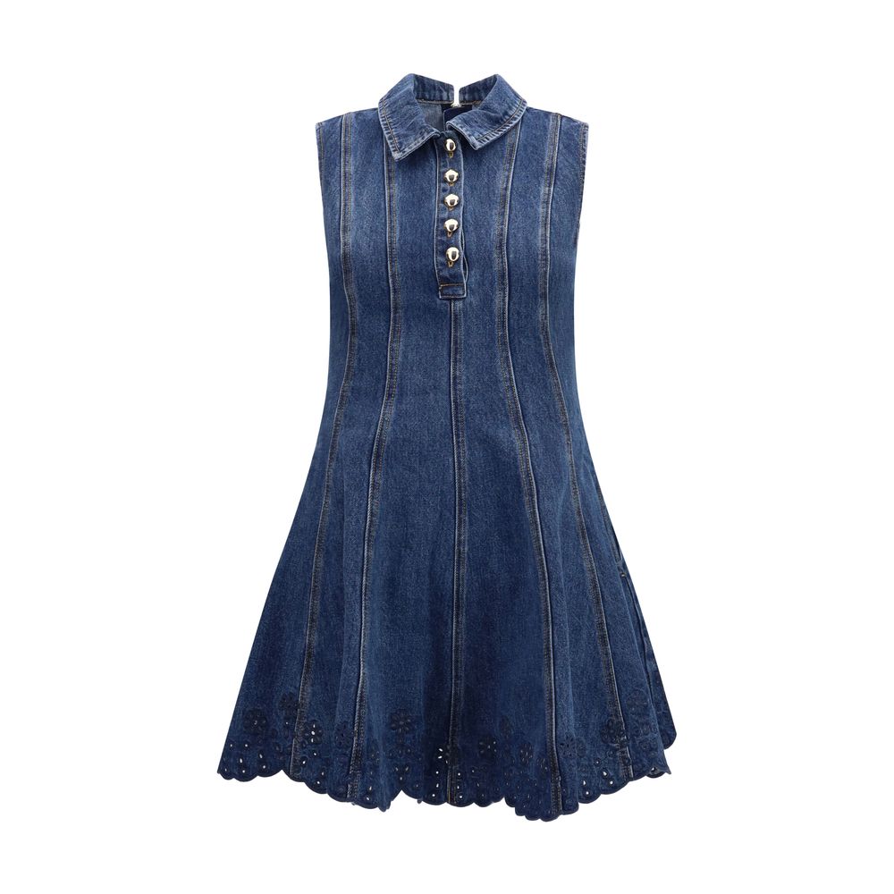 Self-Portrait Blue Cotton Casual Dress