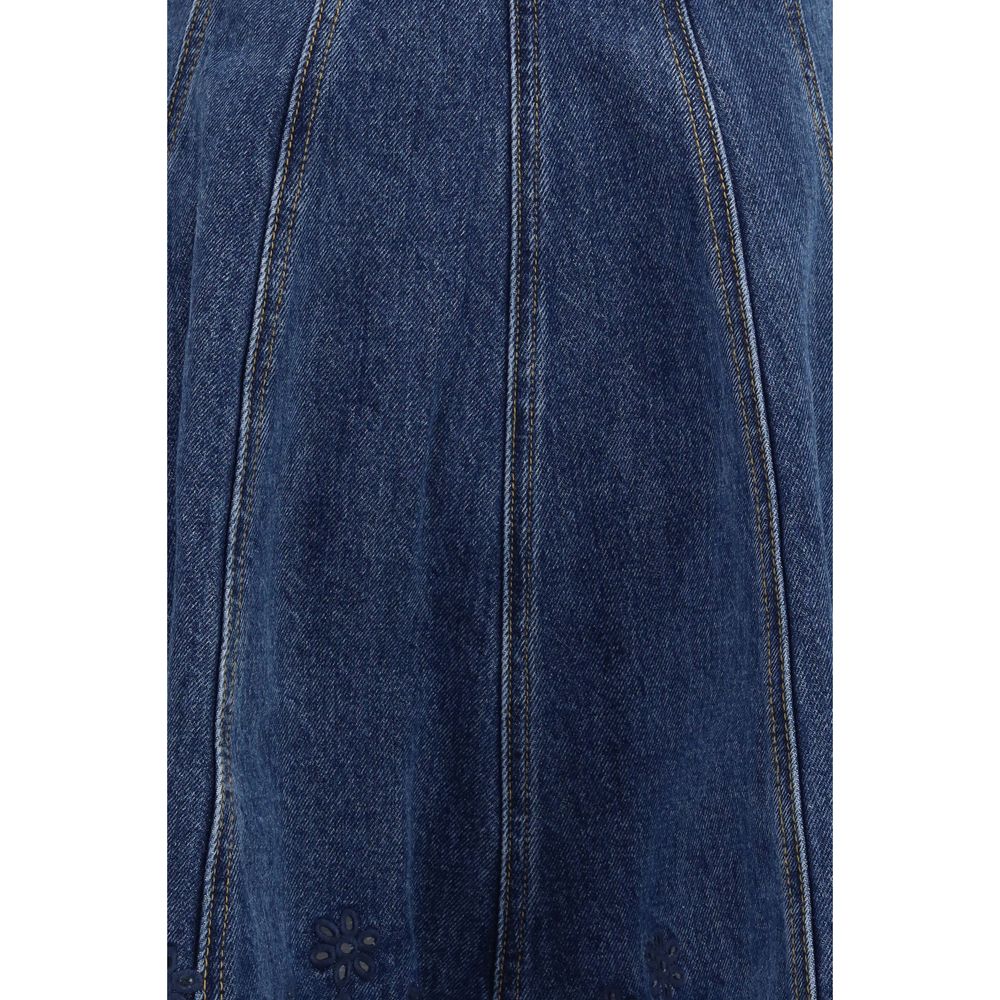 Self-Portrait Blue Cotton Casual Dress