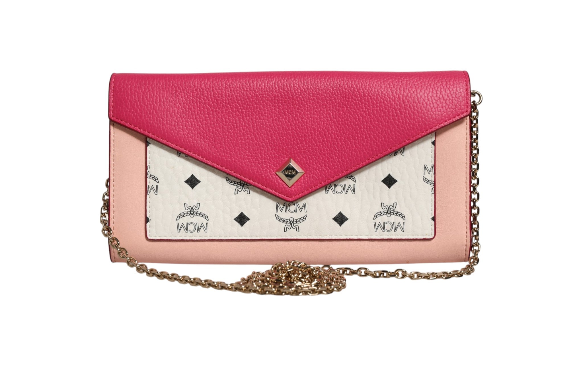 MCM Colorblock Visetos Love Letter Crossbody Wallet