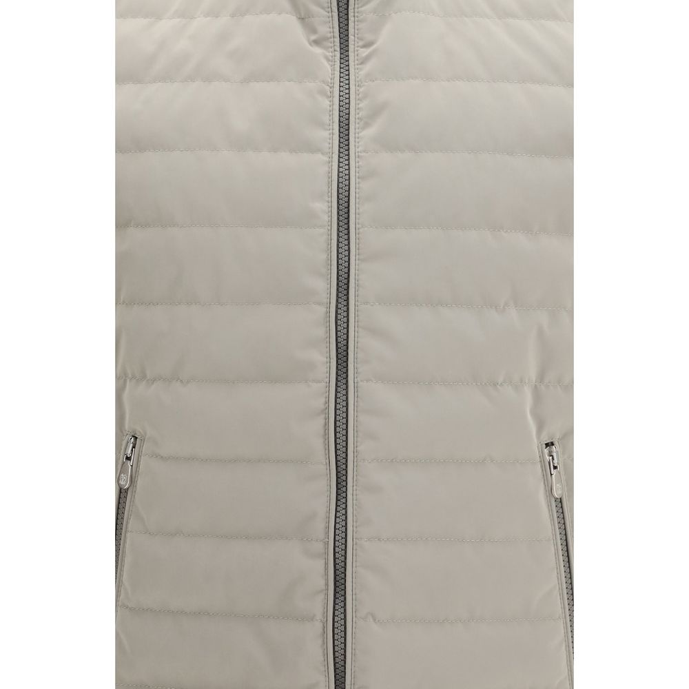 Brunello Cucinelli Gray Polyester Sleveless Jacket