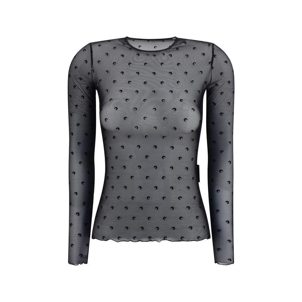 Marine Serre Black Polyamide Pattern Shirt