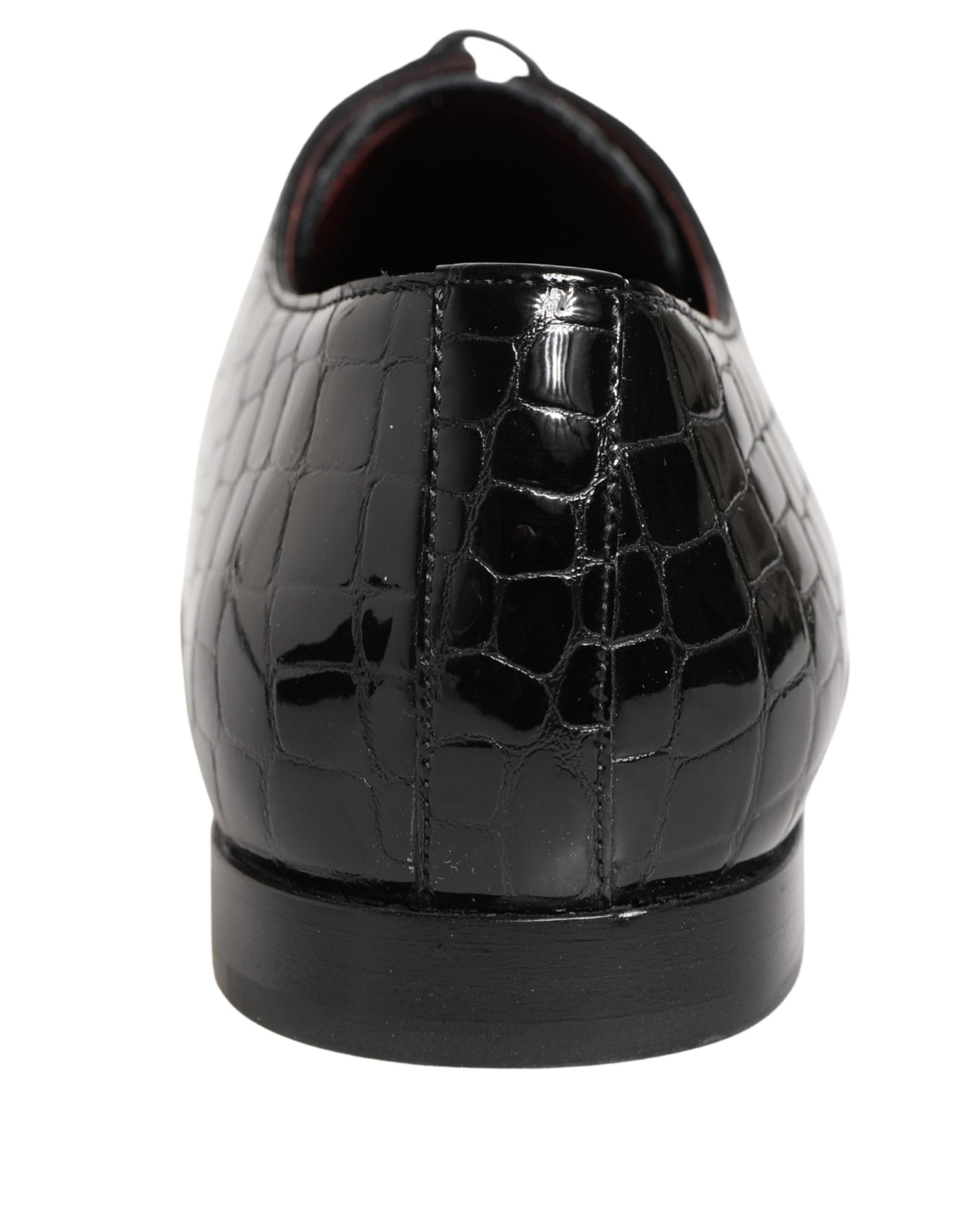 Dolce & Gabbana Black Exotic Leather Derby Men Dress Shoes