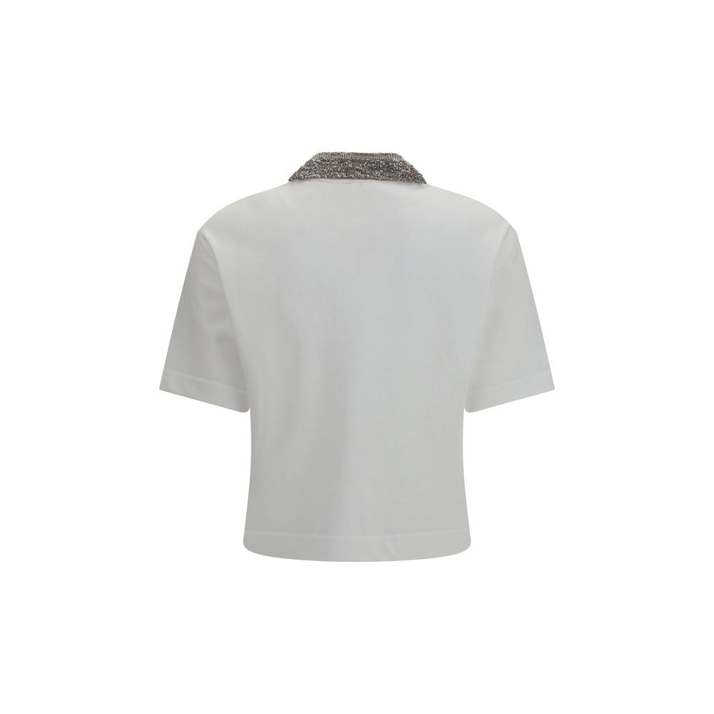 Brunello Cucinelli White Cotton Polo Shirt