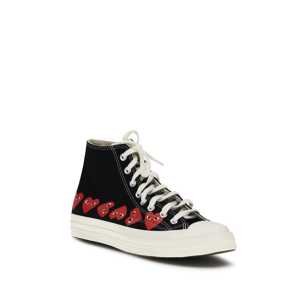 Comme Des Garçons Play x Converse Black Cotton High Top Sneakers