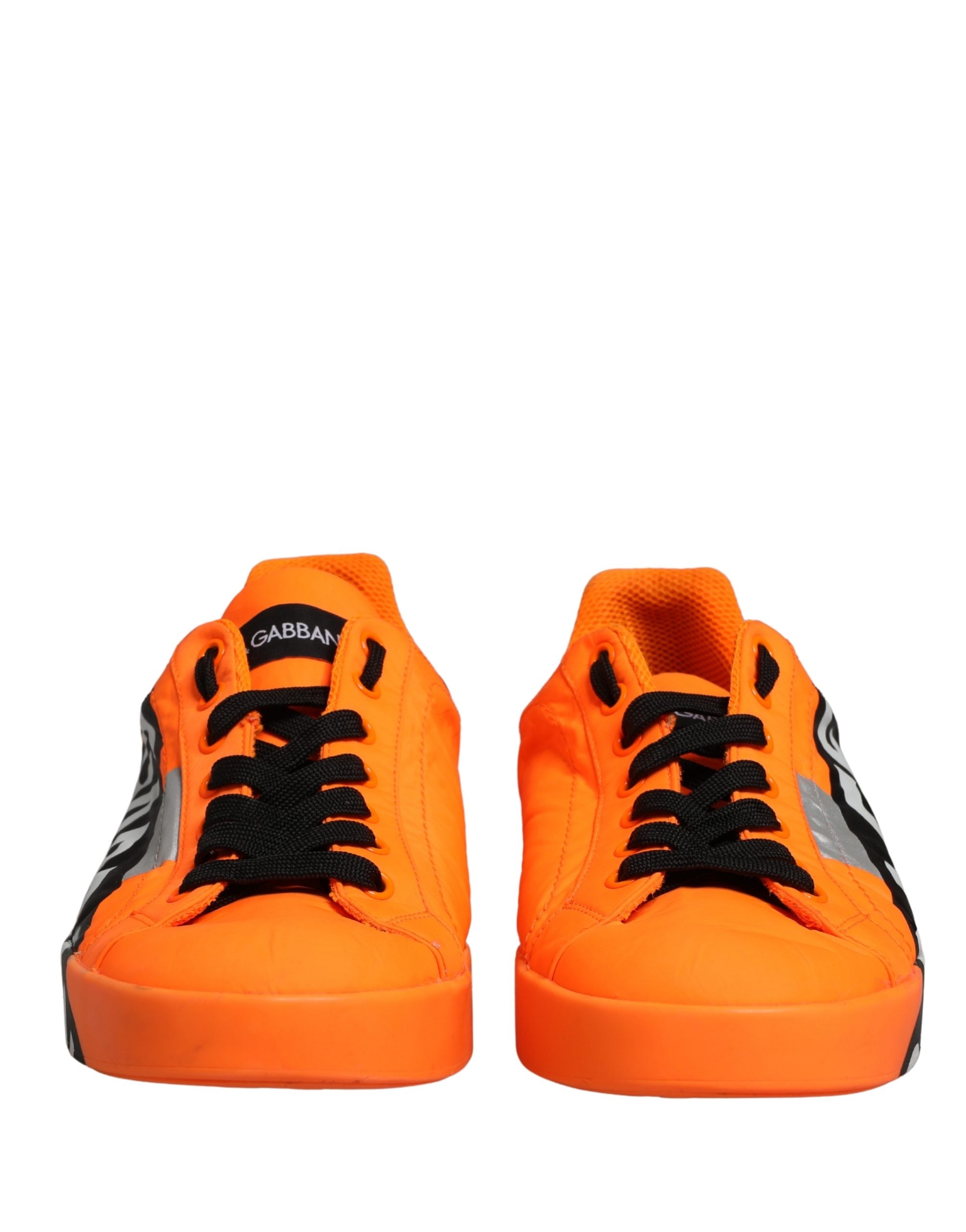 Dolce & Gabbana Orange Logo Tape Low Top Portofino Men Sneakers Shoes