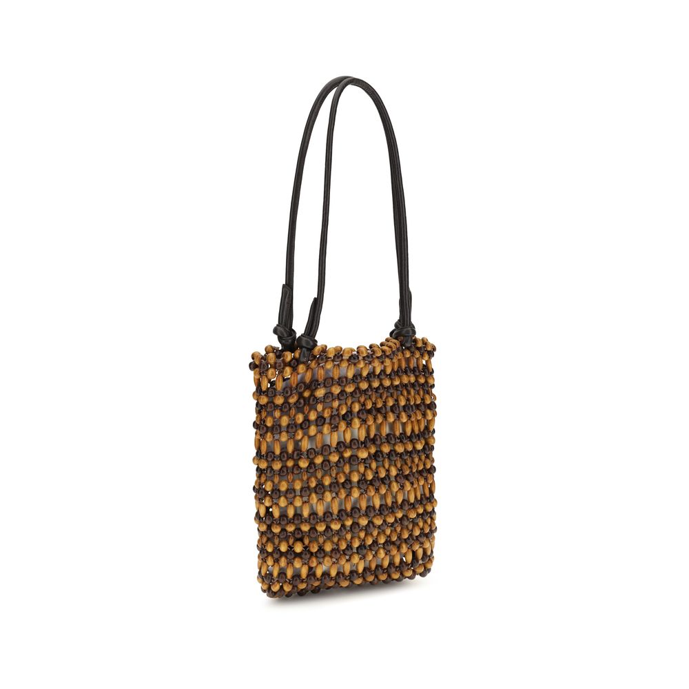Staud Brown Wood Shoulder Bag