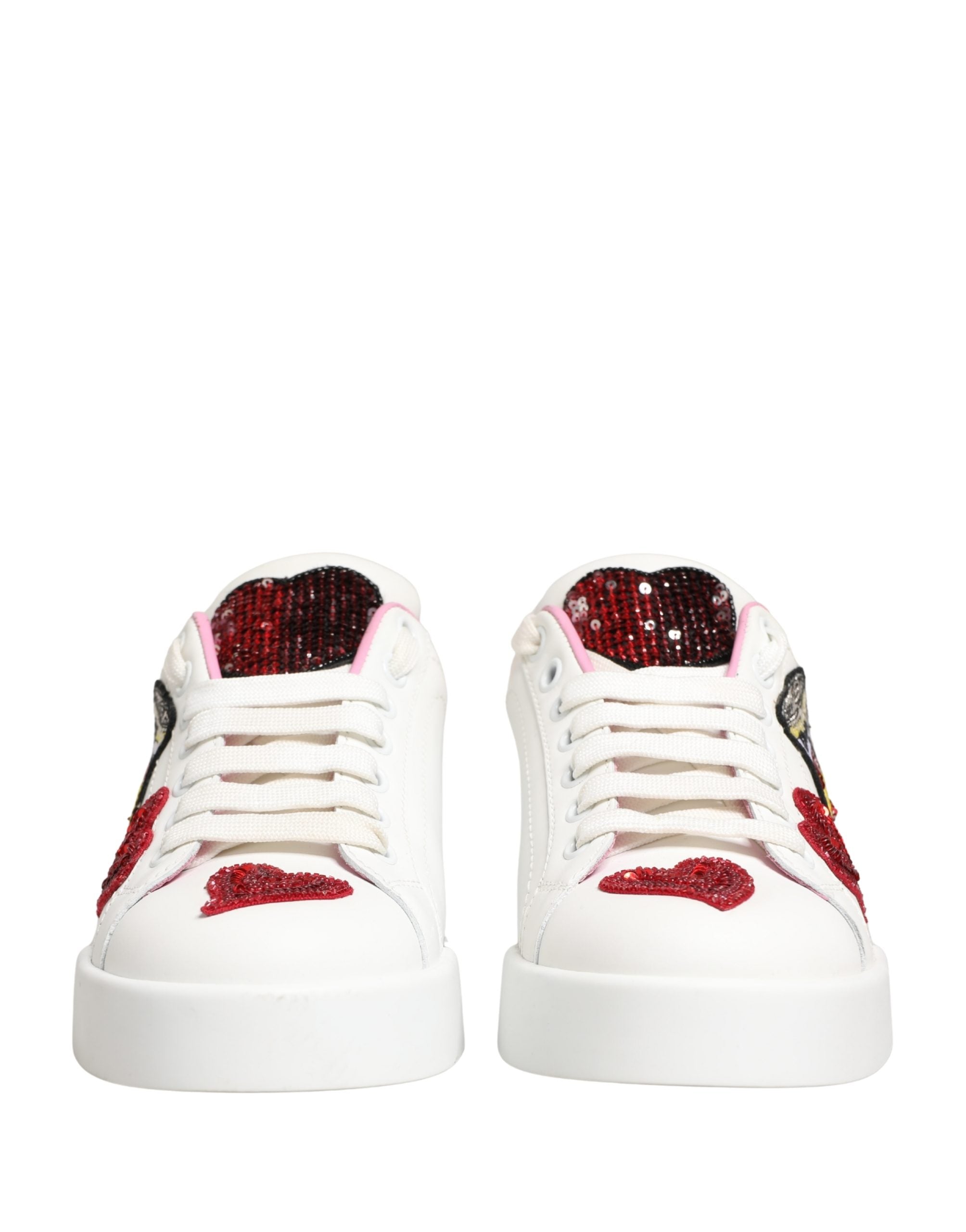 Dolce & Gabbana White Portofino Amore Low Top Sneakers Shoes