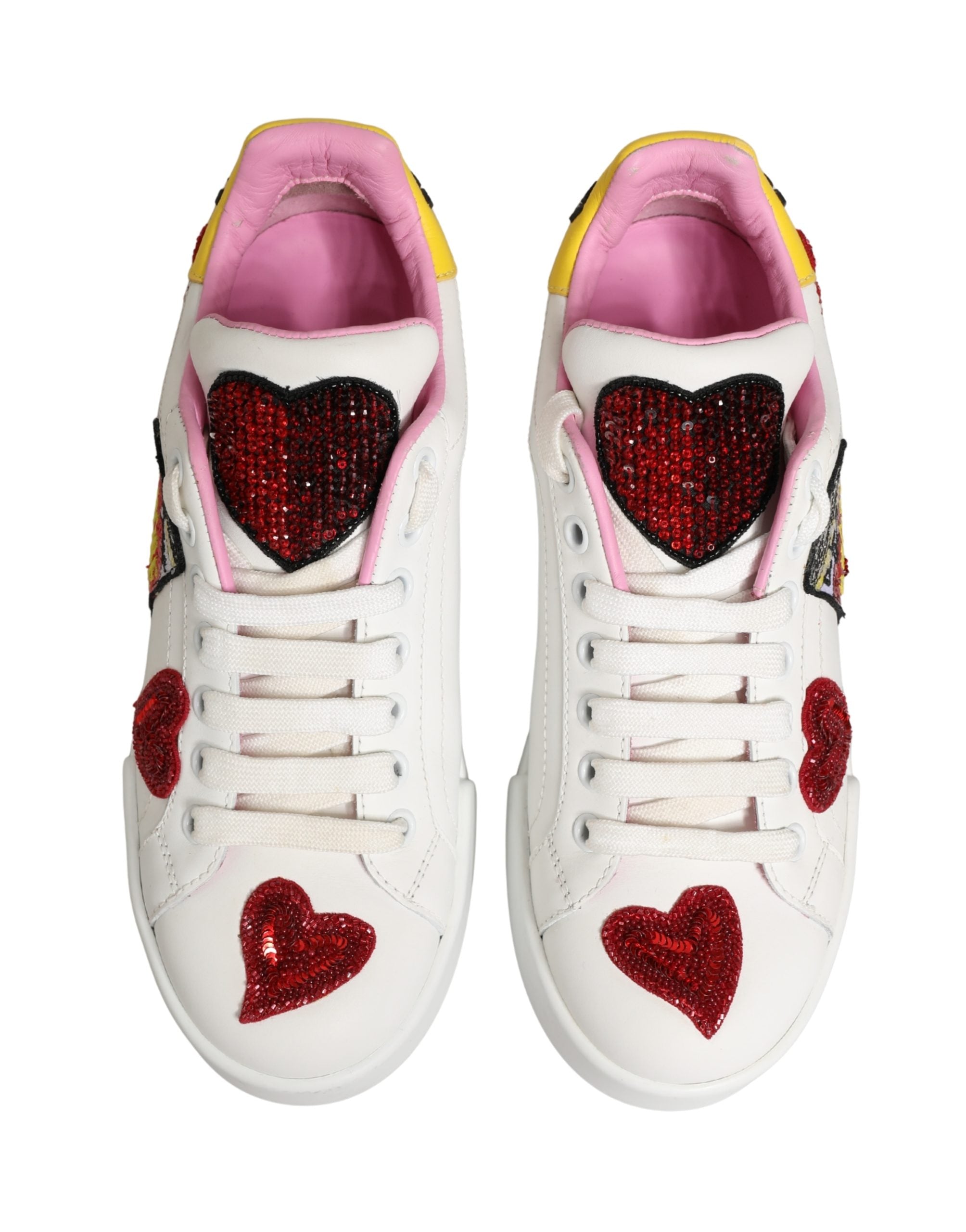 Dolce & Gabbana White Portofino Amore Low Top Sneakers Shoes