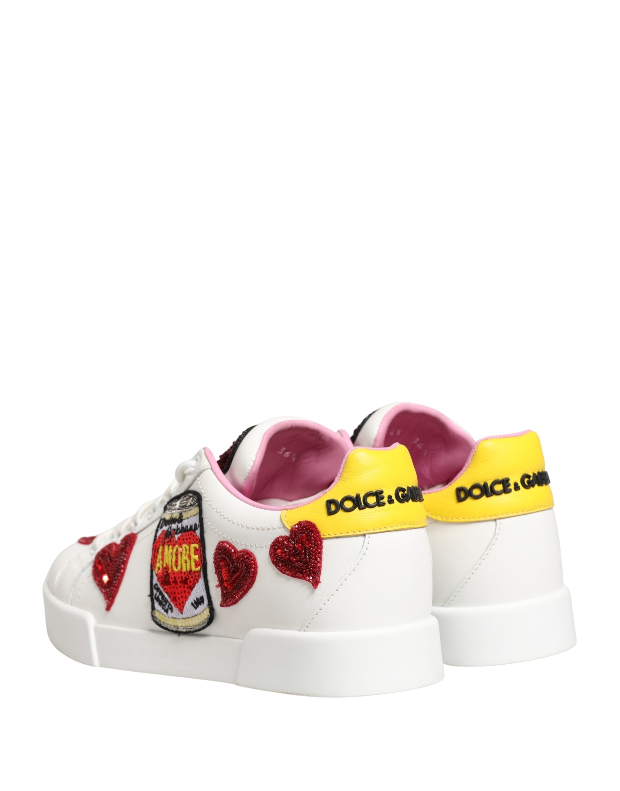 Dolce & Gabbana White Portofino Amore Low Top Sneakers Shoes