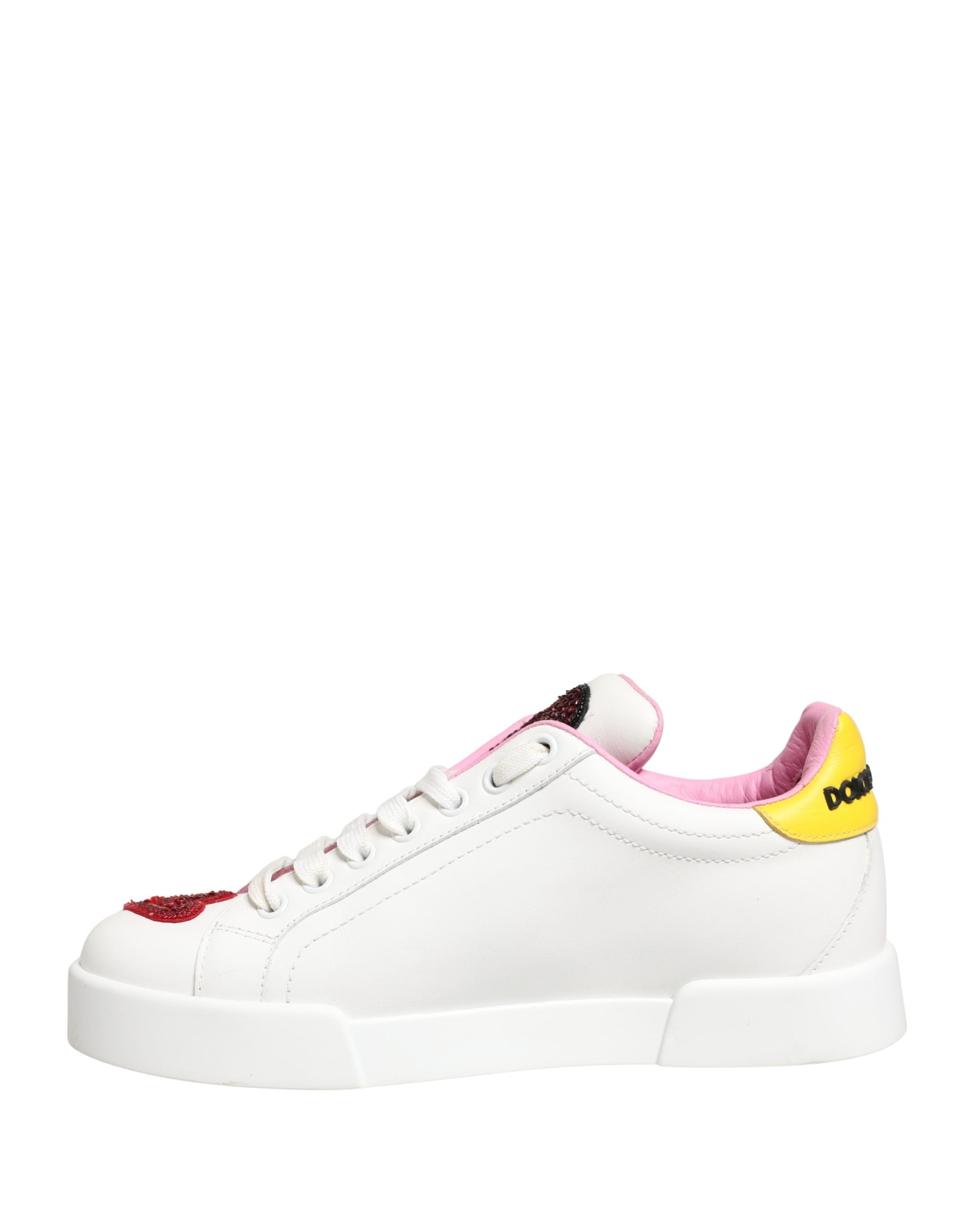 Dolce & Gabbana White Portofino Amore Low Top Sneakers Shoes