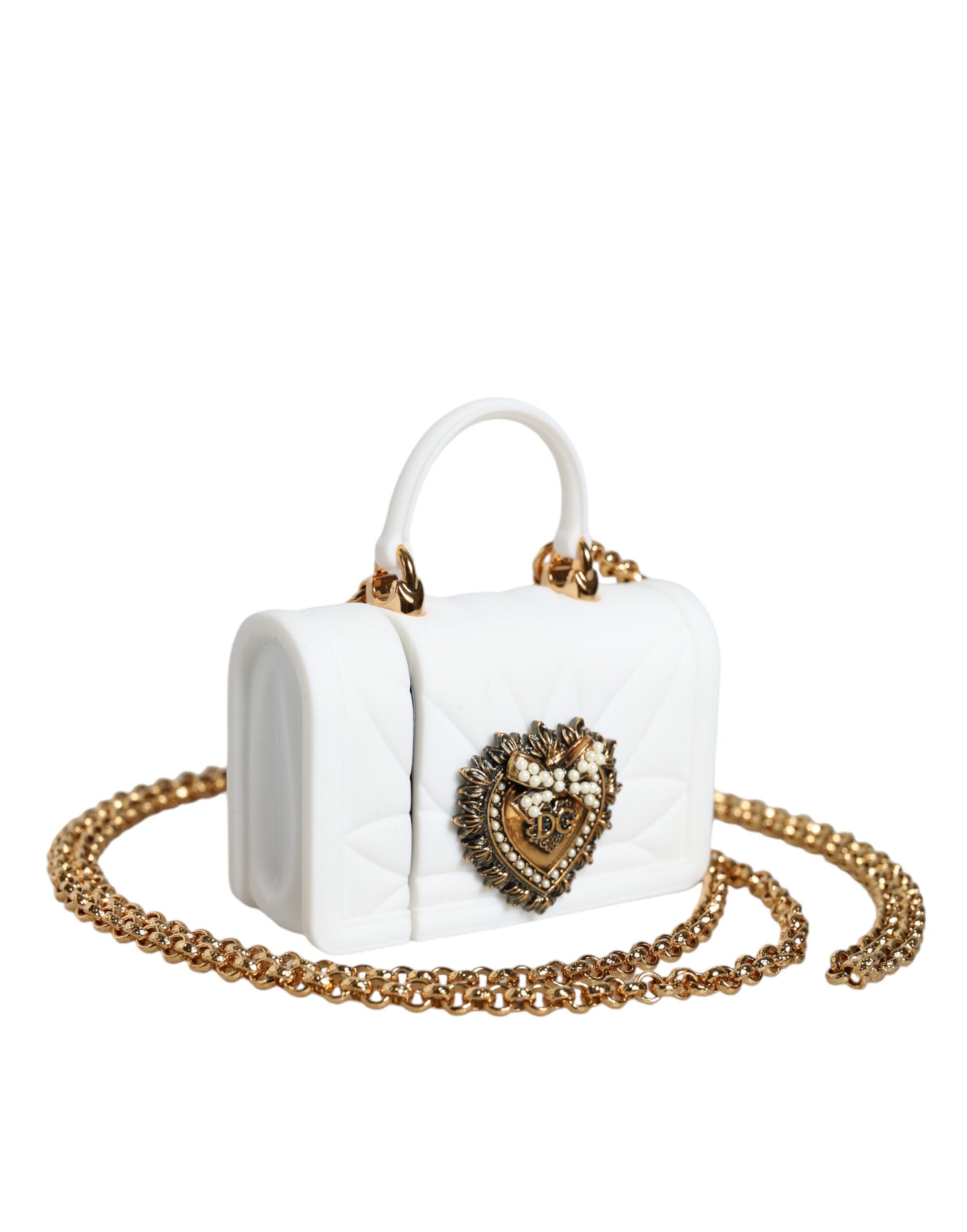 Dolce & Gabbana White Synthetic Airpod Holder