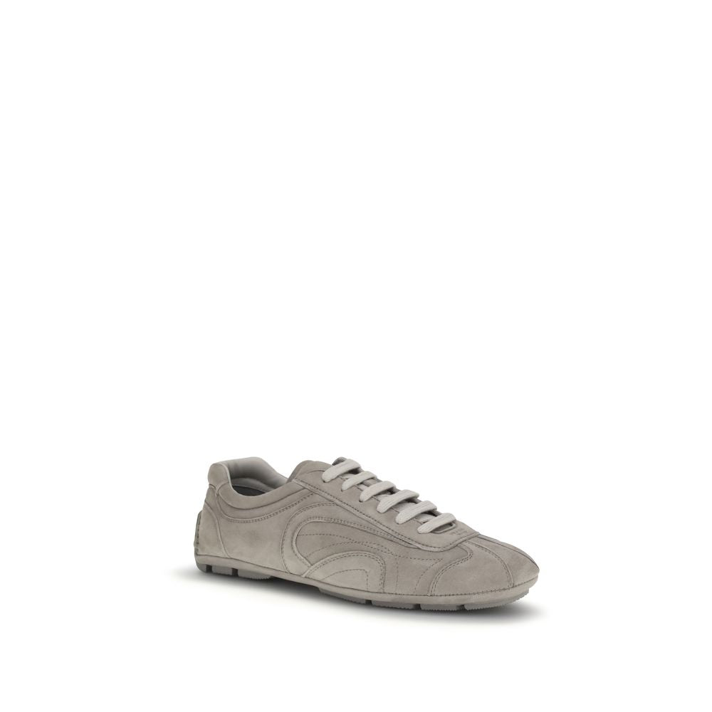 Prada Beige Calf Leather Bos Taurus Athletic Sneakers