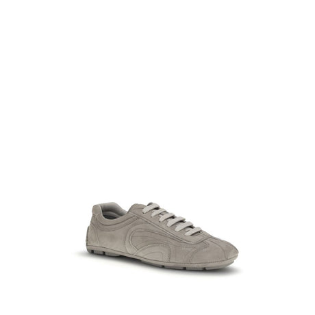 Prada Beige Calf Leather Bos Taurus Athletic Sneakers