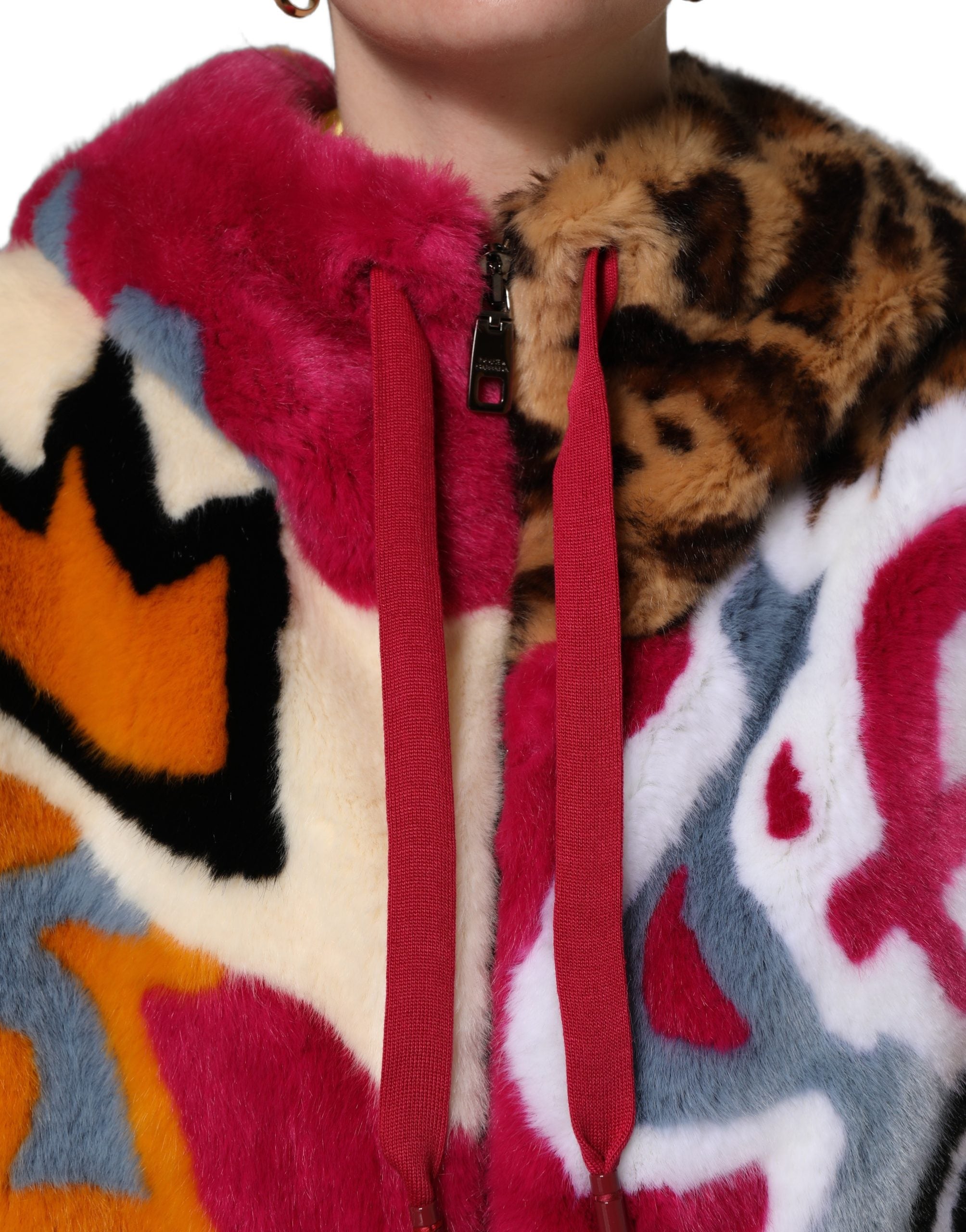 Dolce & Gabbana Multicolor Graffiti Print Full Zip Hooded Jacket