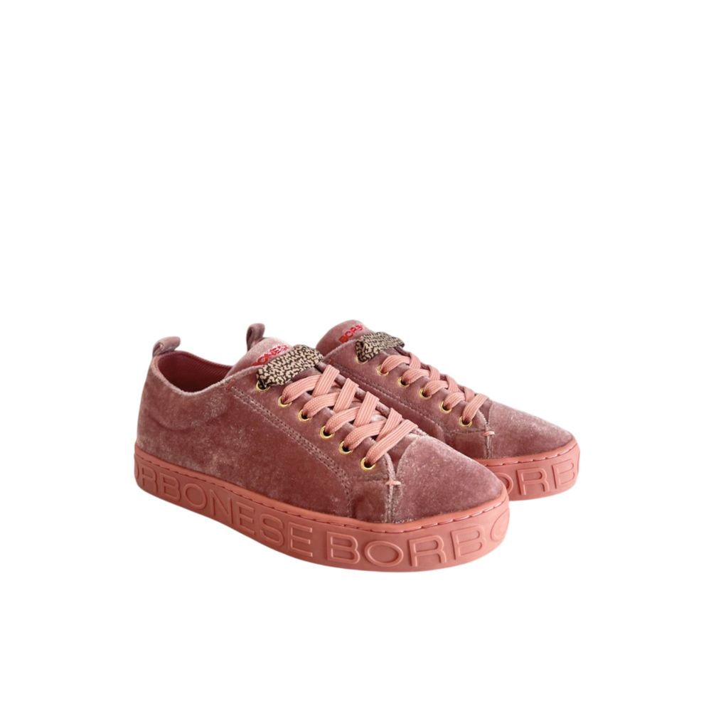 Borbonese Pink Fabric Women Sneakers